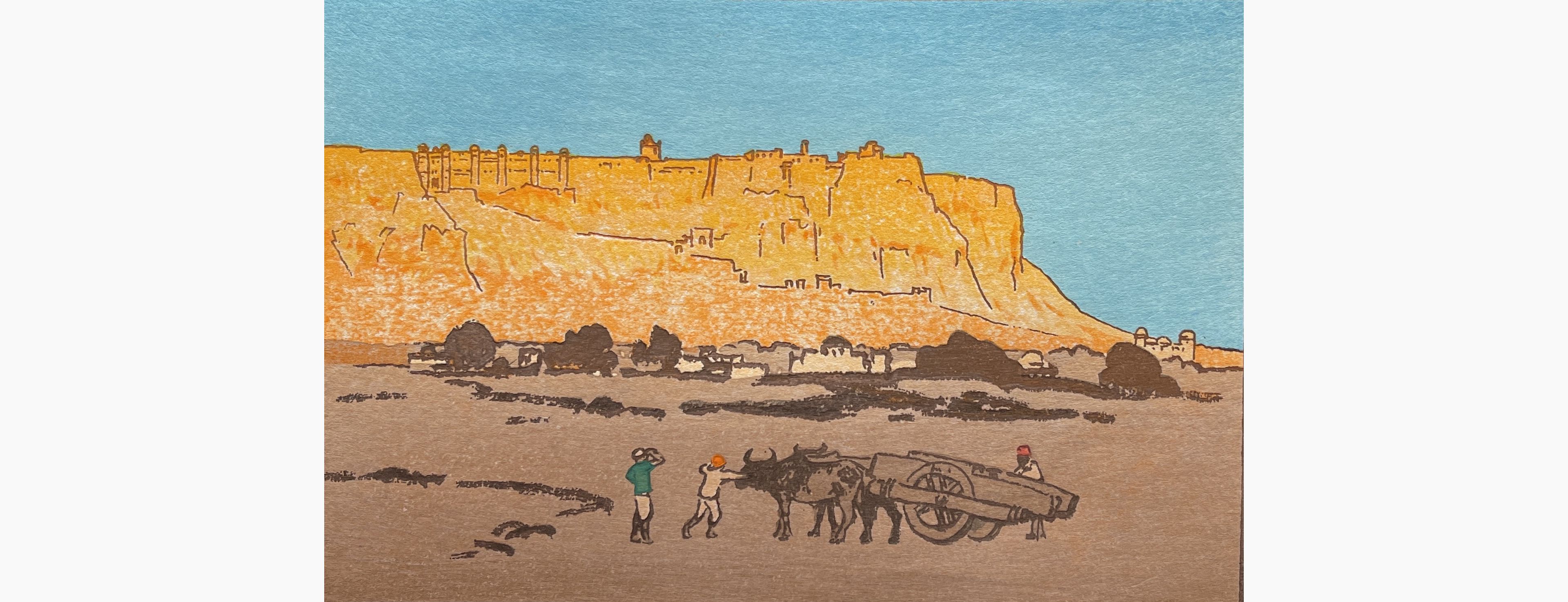 Original woodblock print - Toshi Yoshida - Gwalior