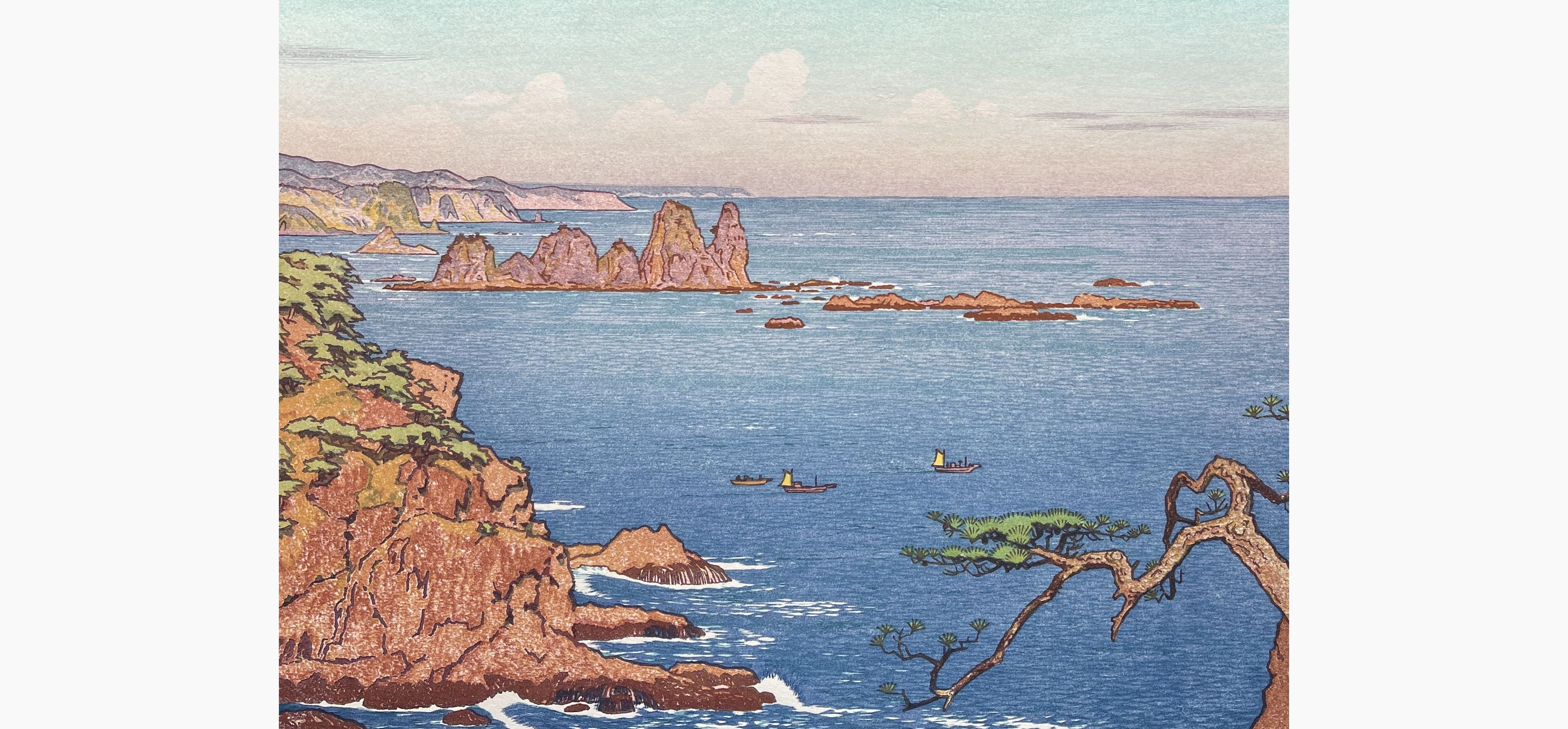 Original woodblock print - Toshi Yoshida - Irozaki, Afternoon