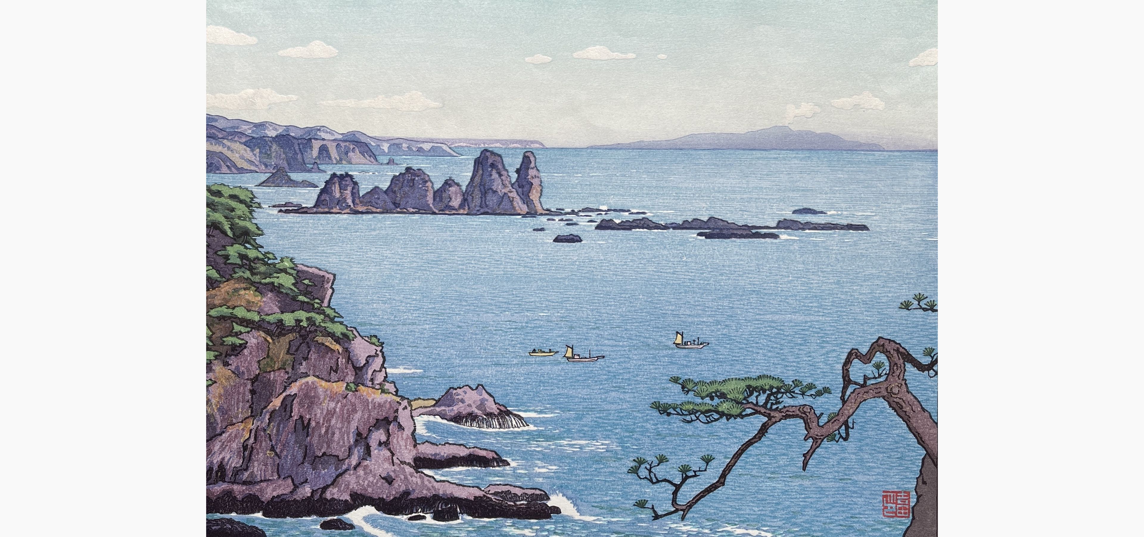 Original woodblock print - Toshi Yoshida - Irozaki, Day