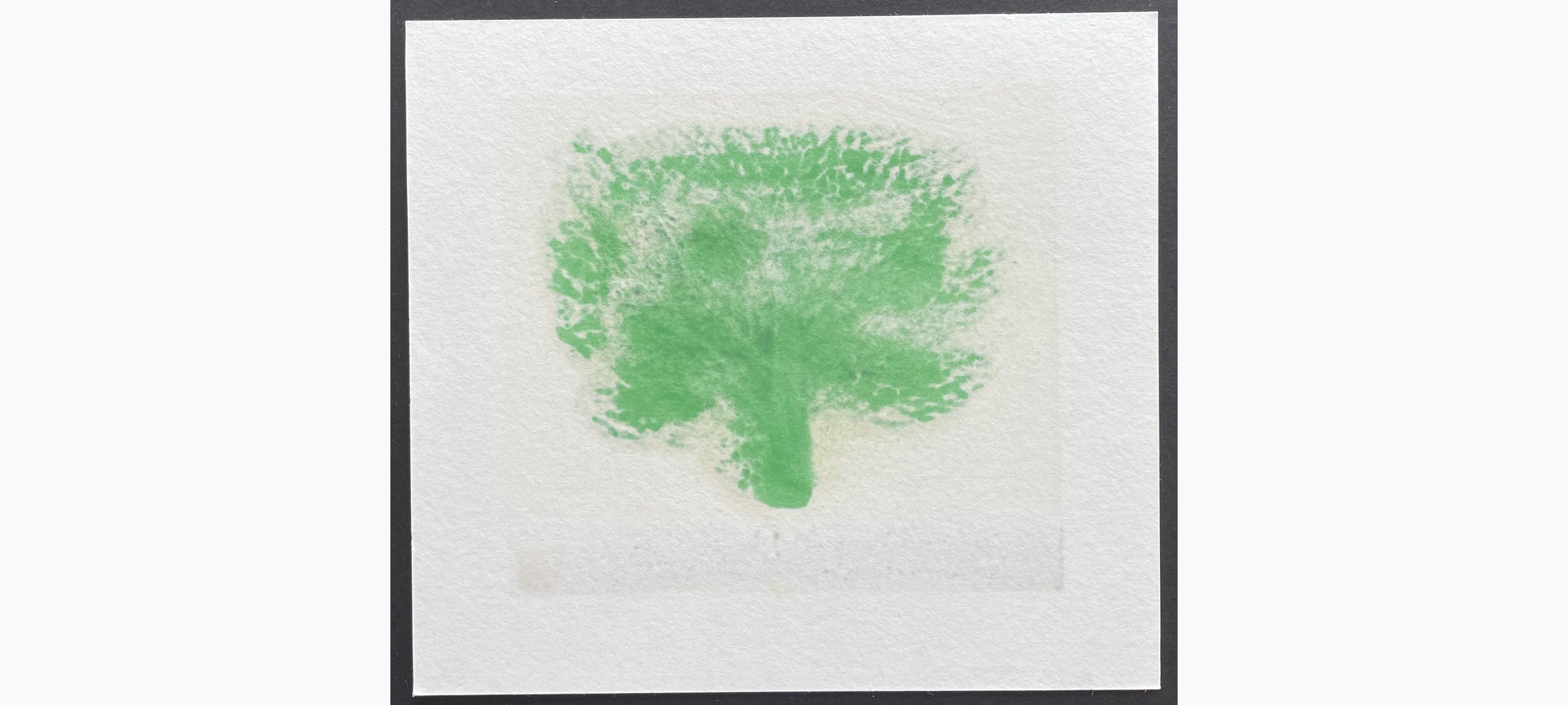 Woodblock print - Kunio Kaneko - A Little Green Tree