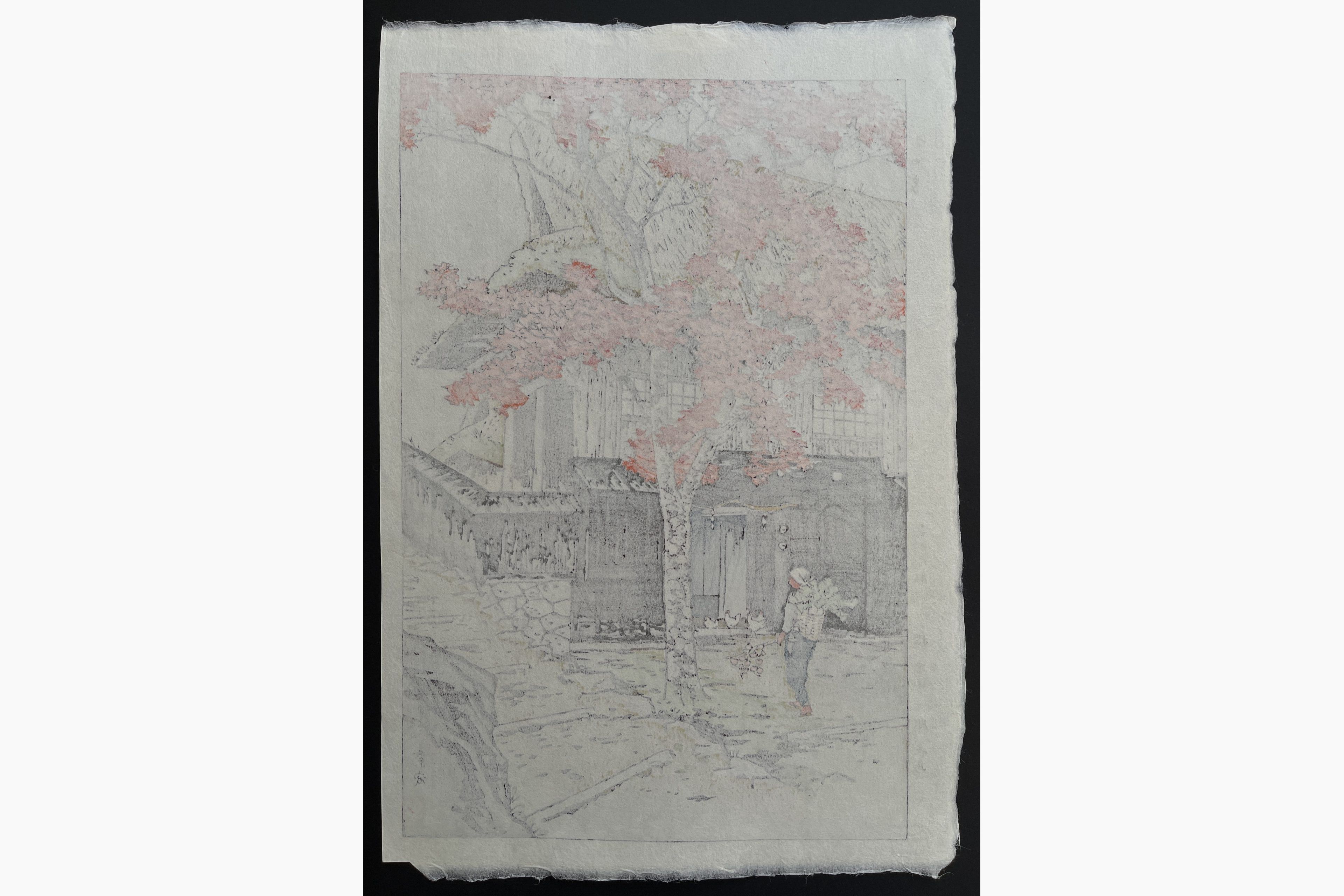 Japanese print - Kasamatsu Shiro - House in Ontake