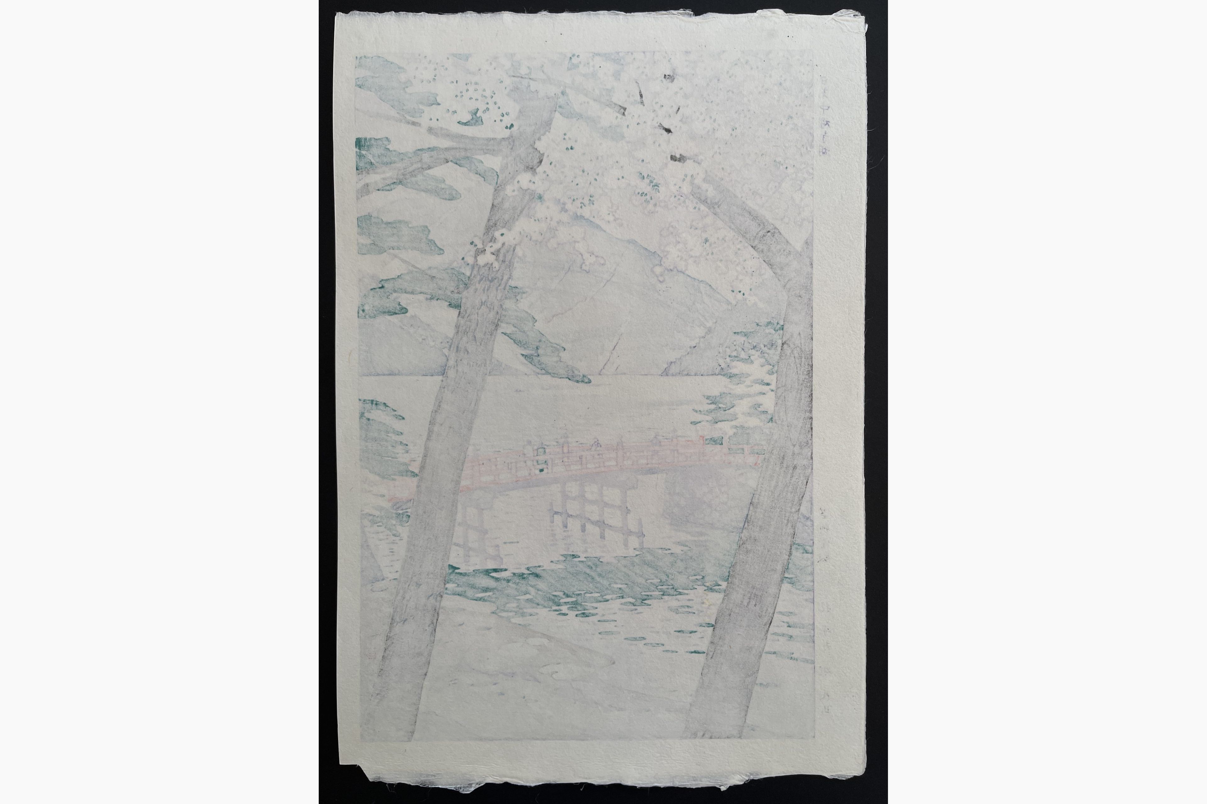 Japanese print - Kasamatsu Shiro - Lake Chuzenjiko, Nikko