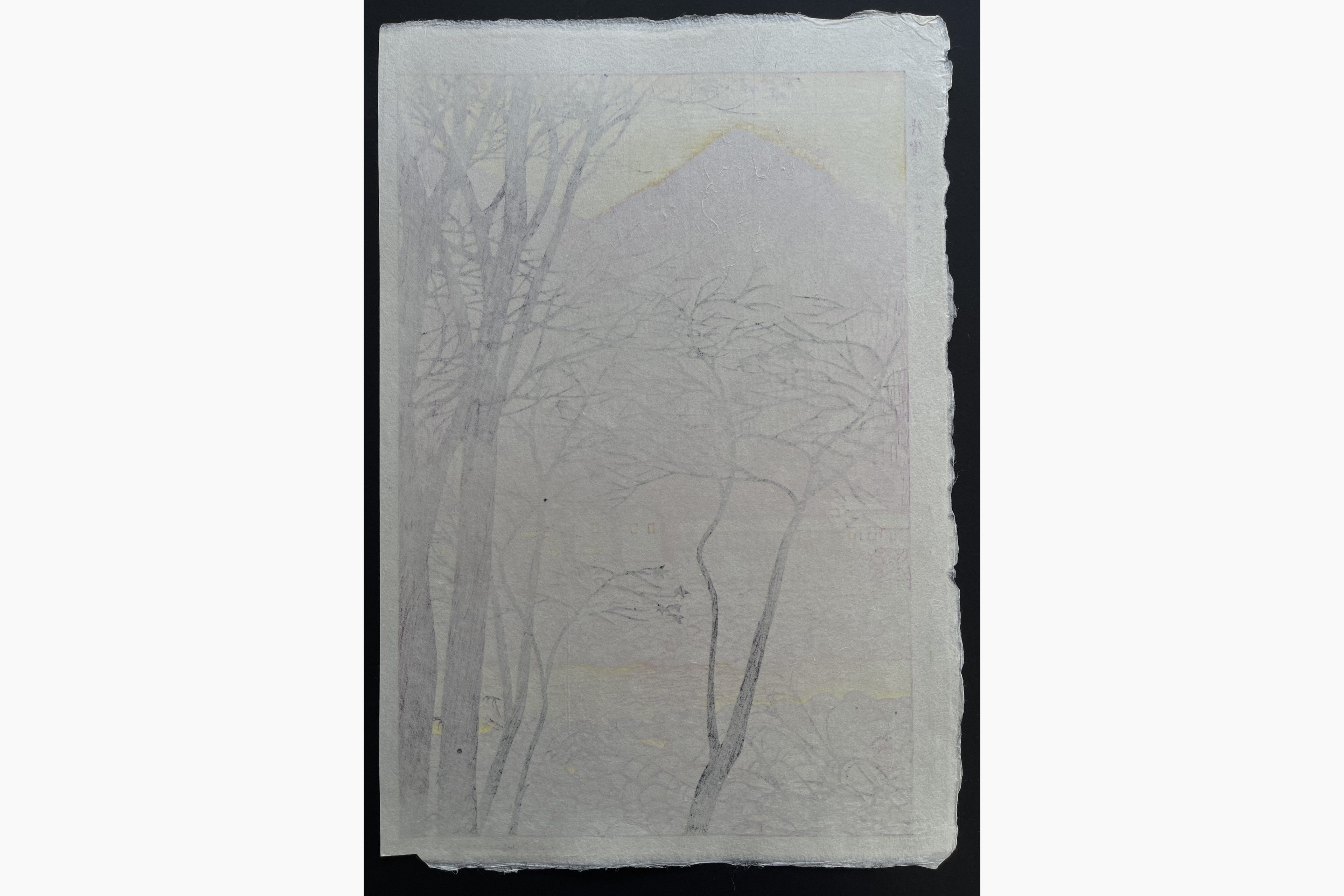 Japanese print - Kasamatsu Shiro - Remaining Light at Minakami