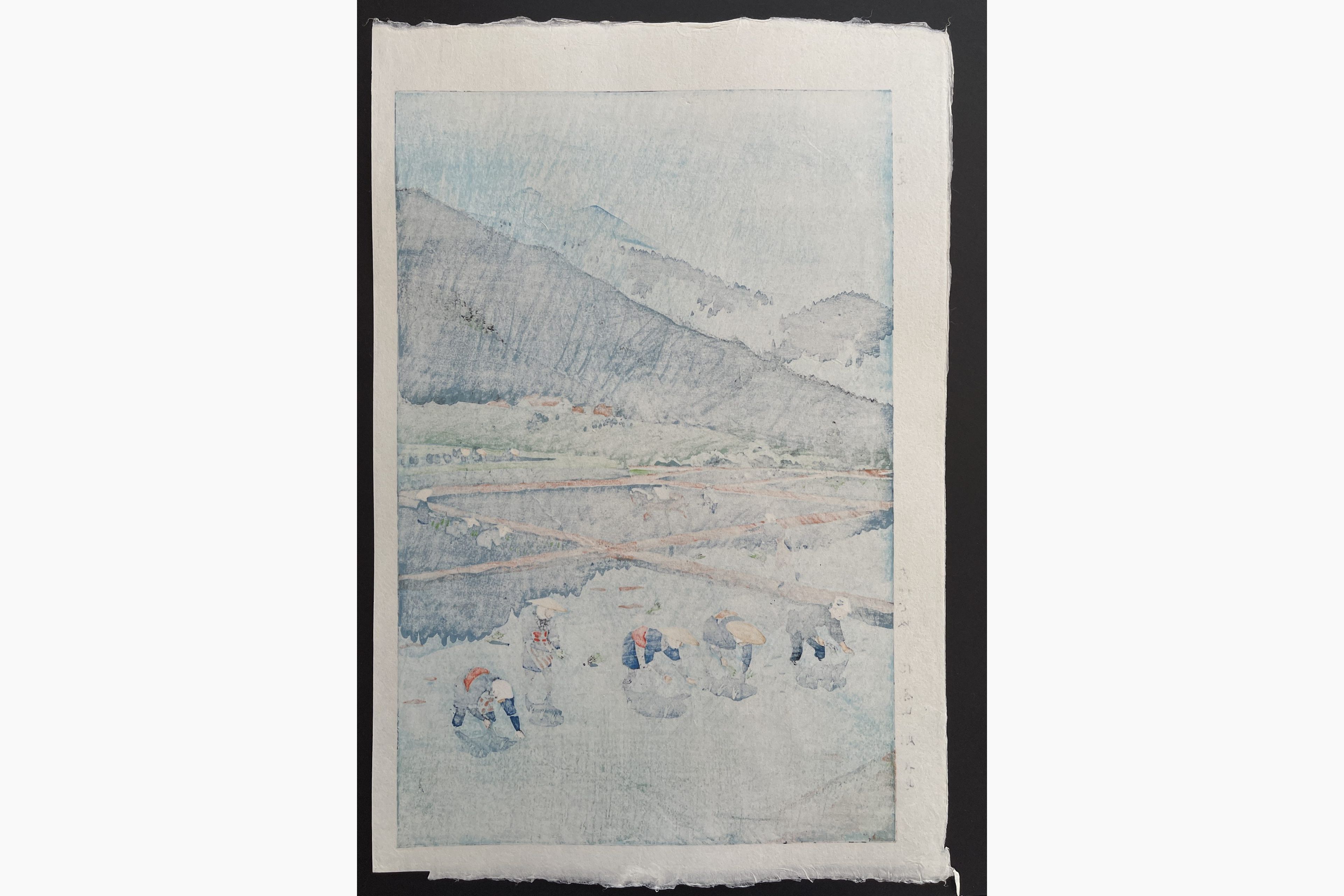 Japanese print - Kasamatsu Shiro - Rice planting