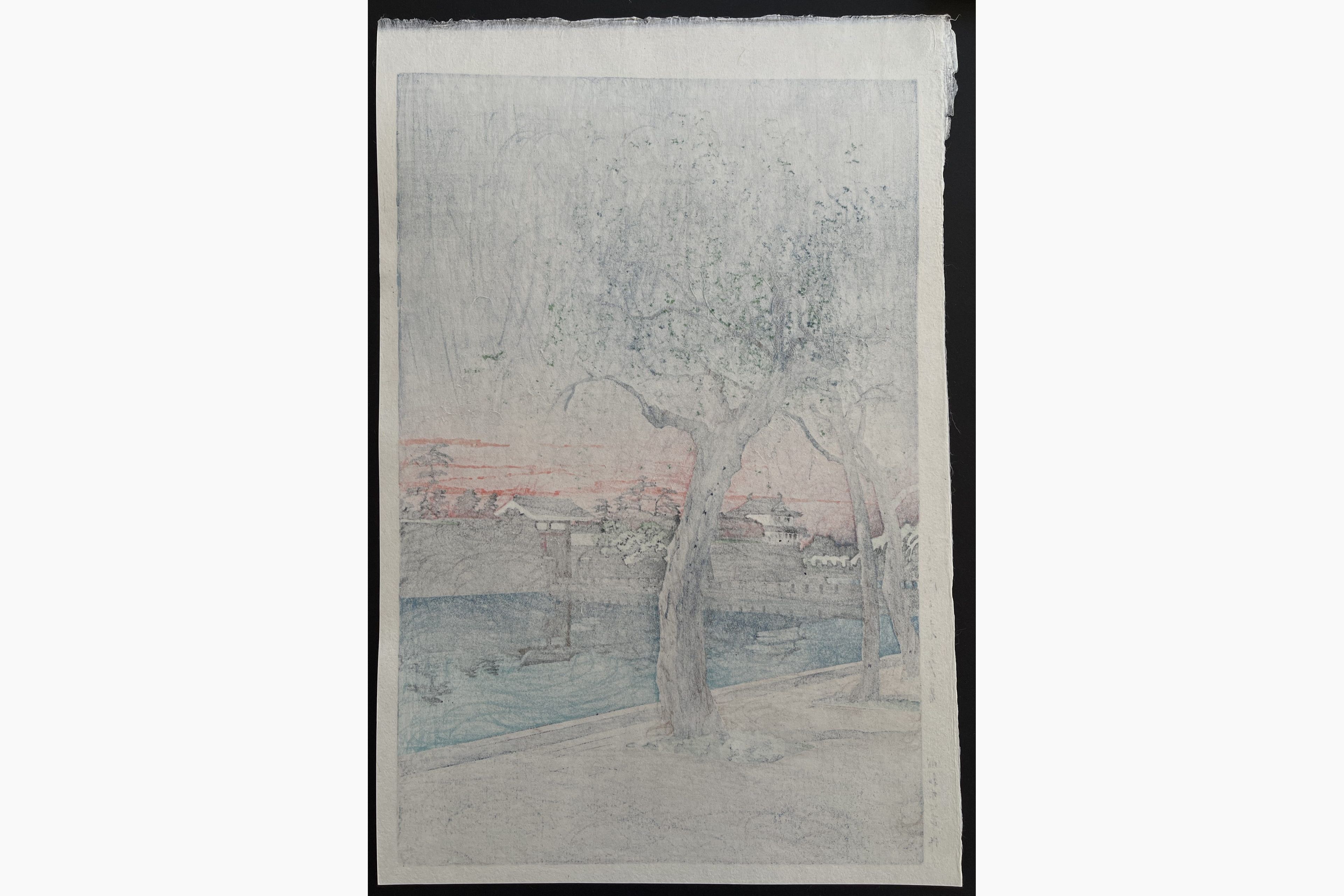 Japanese print - Kawase Hasui - Springtime Evening, Ote Gate