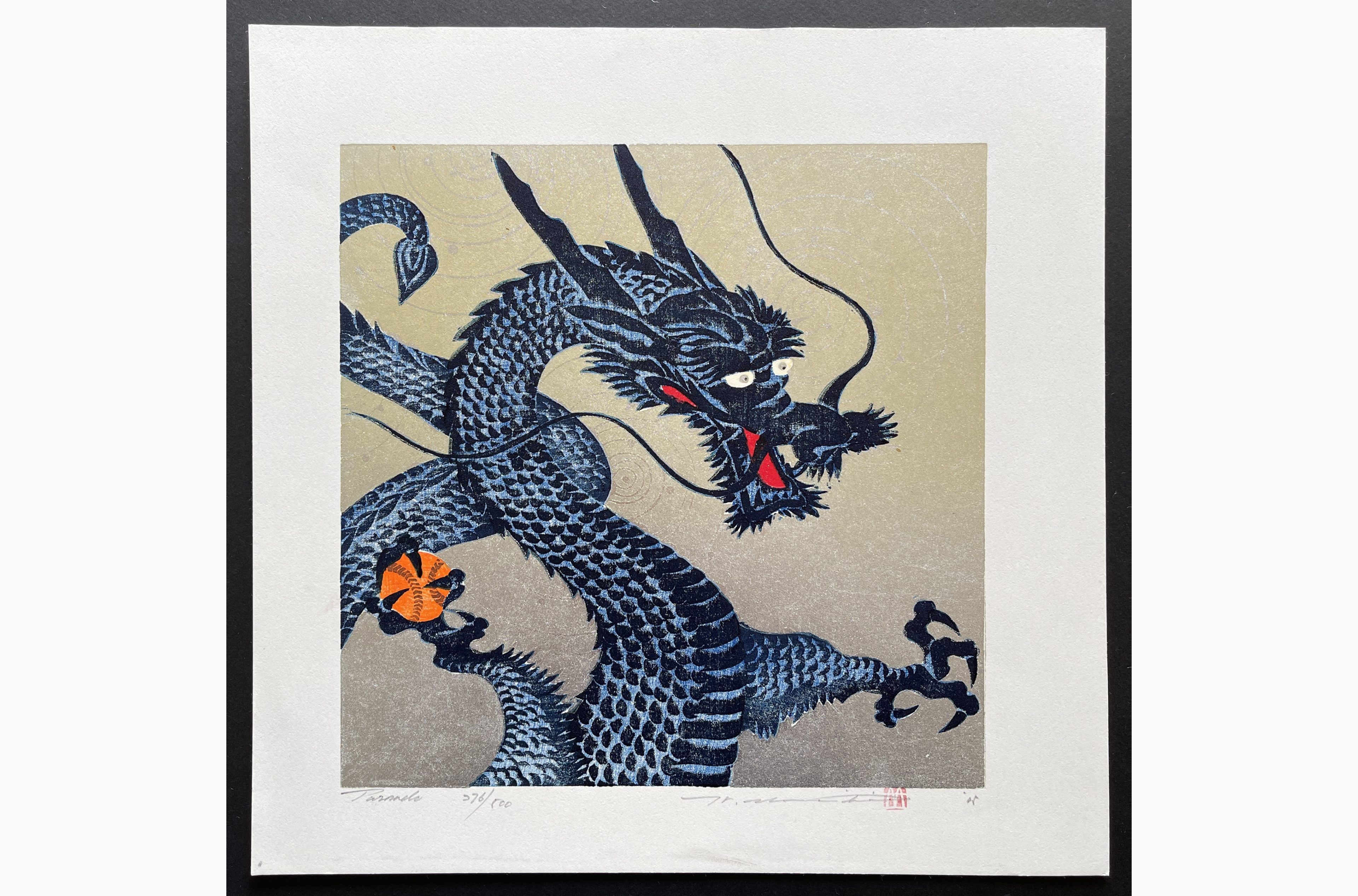Japanese woodblock print - Hajime Namiki - Tornado