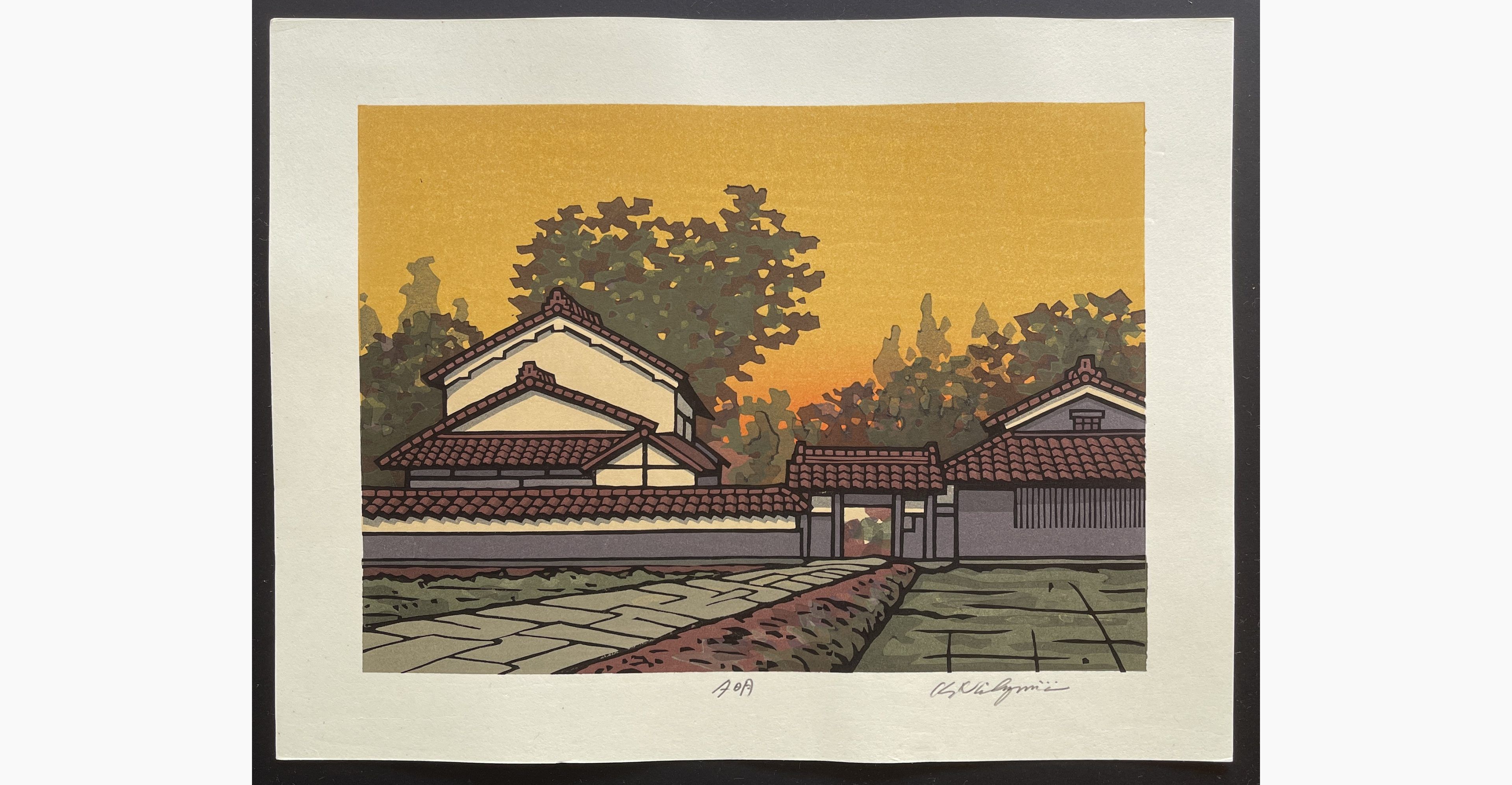 Japanese woodblock print - Nishijima Katsuyuki - Evening Light