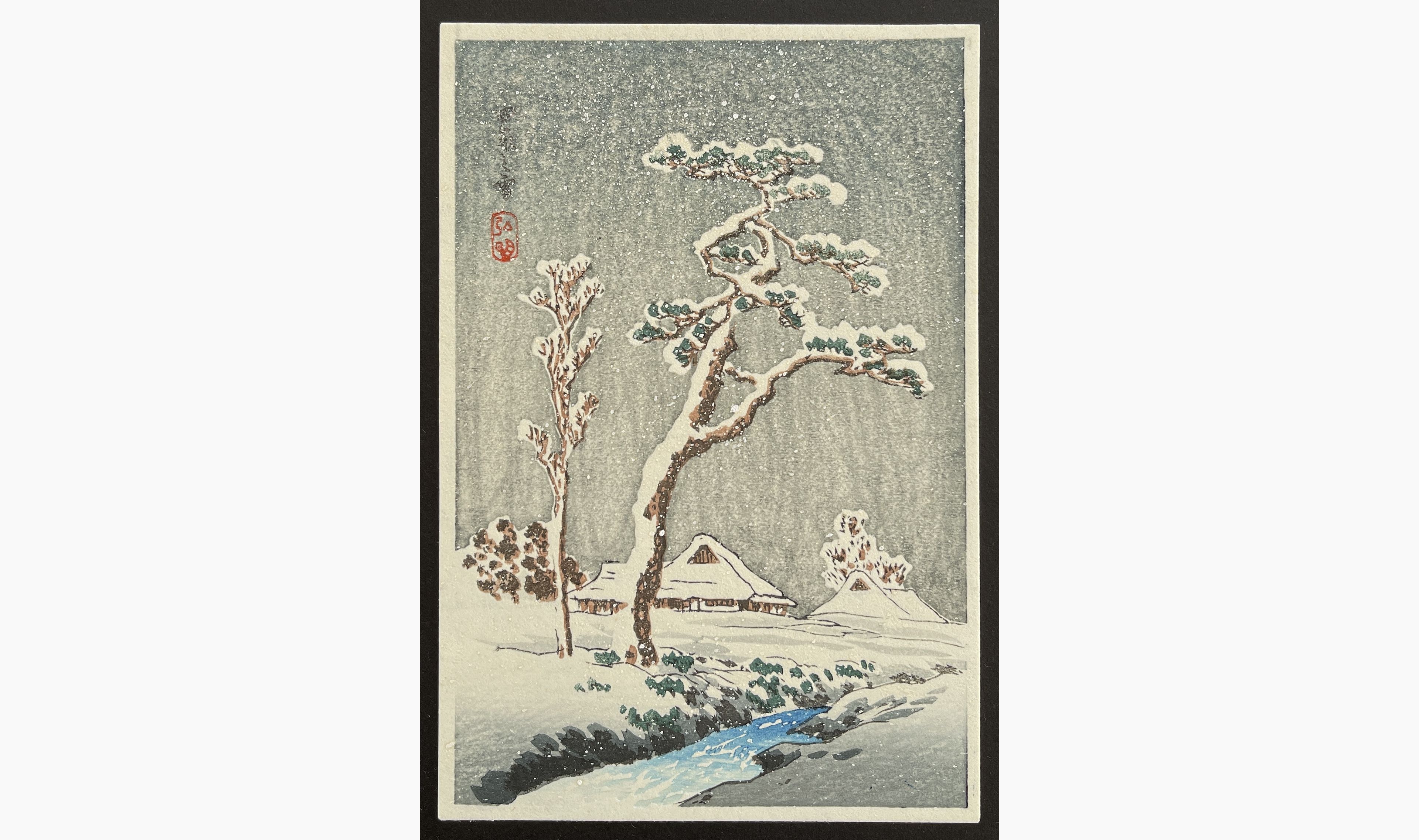 Japanese woodblock print - Takahashi Shotei - Snow in the Country