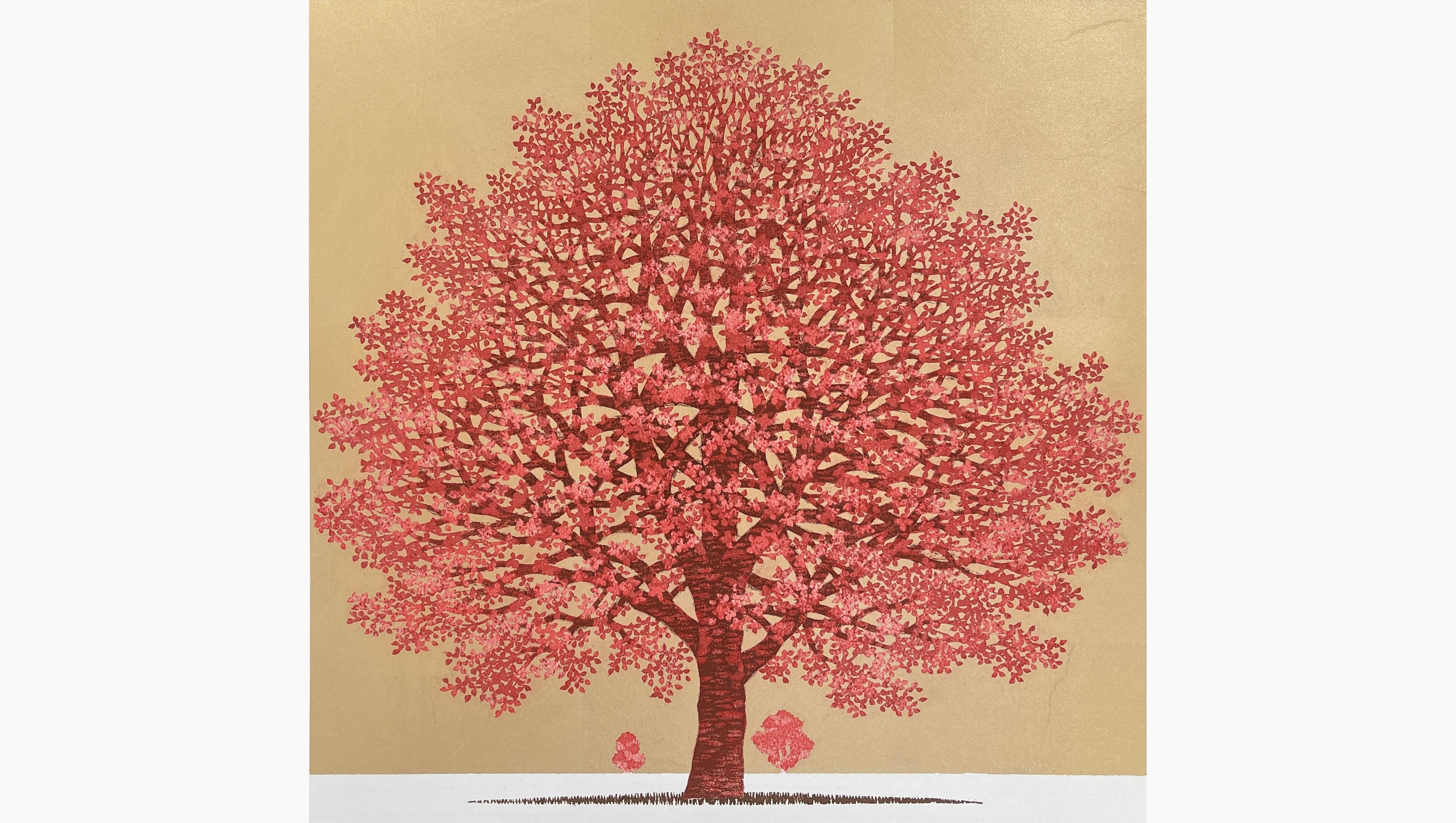 Original woodblock print - Hajime Namiki - Dogwood 10