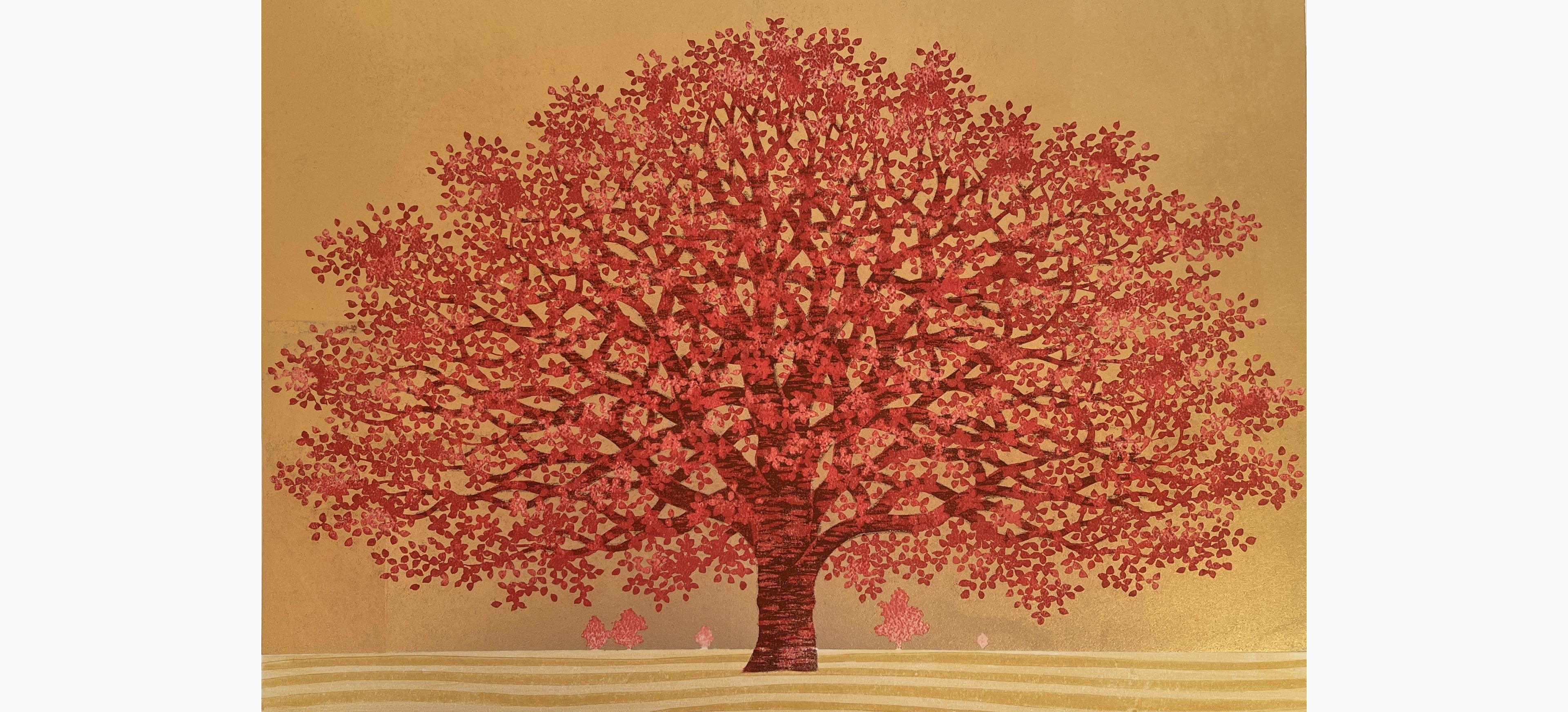 Original woodblock print - Hajime Namiki - Dogwood 12
