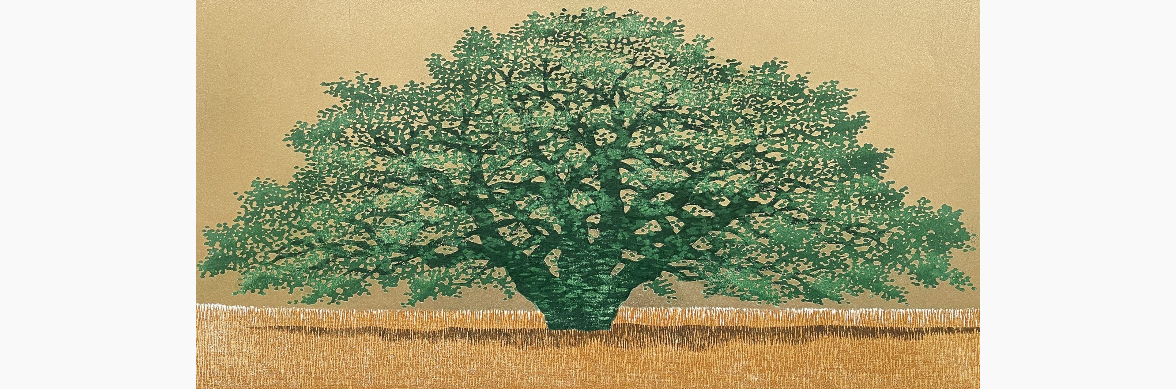 Original woodblock print - Hajime Namiki - Tree scene 110A