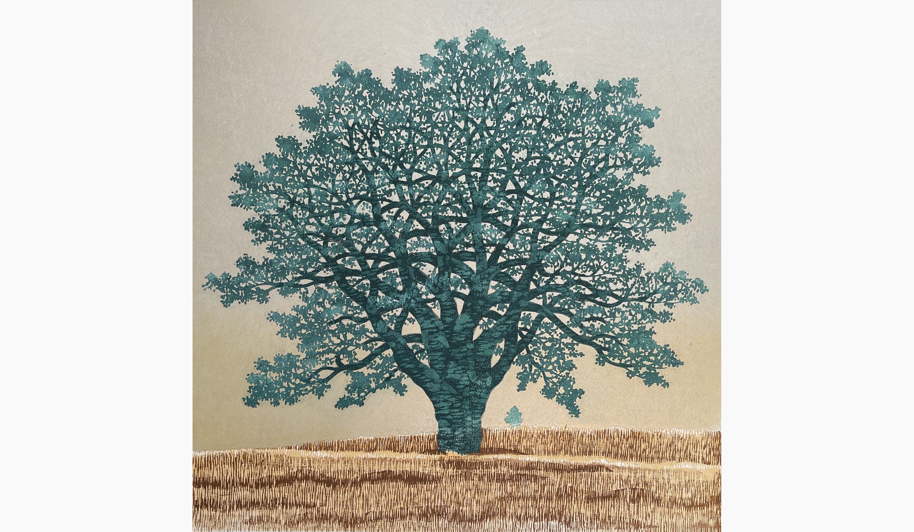 Original woodblock print - Hajime Namiki - Tree Scene 147
