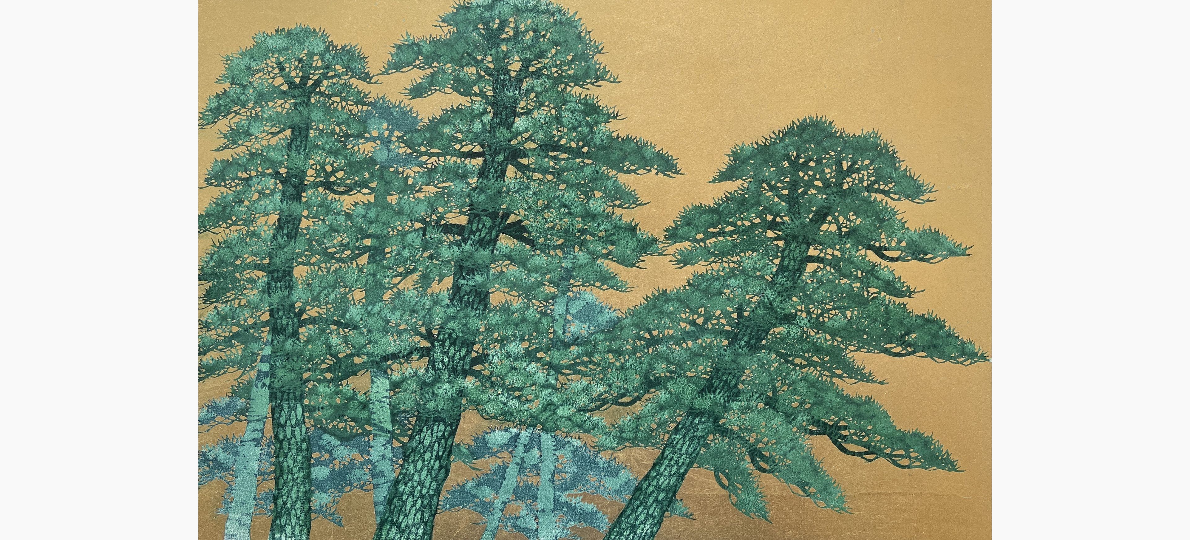 Original woodblock print - Hajime Namiki - Tree scene 154