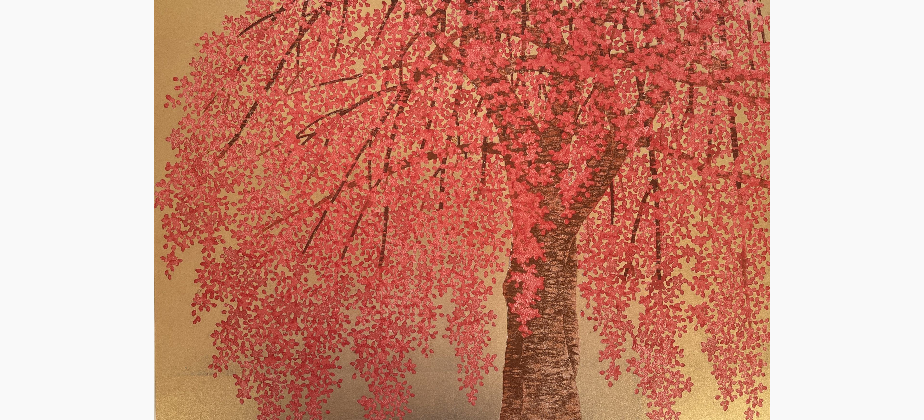 Original woodblock print - Hajime Namiki - Weeping Cherry 24