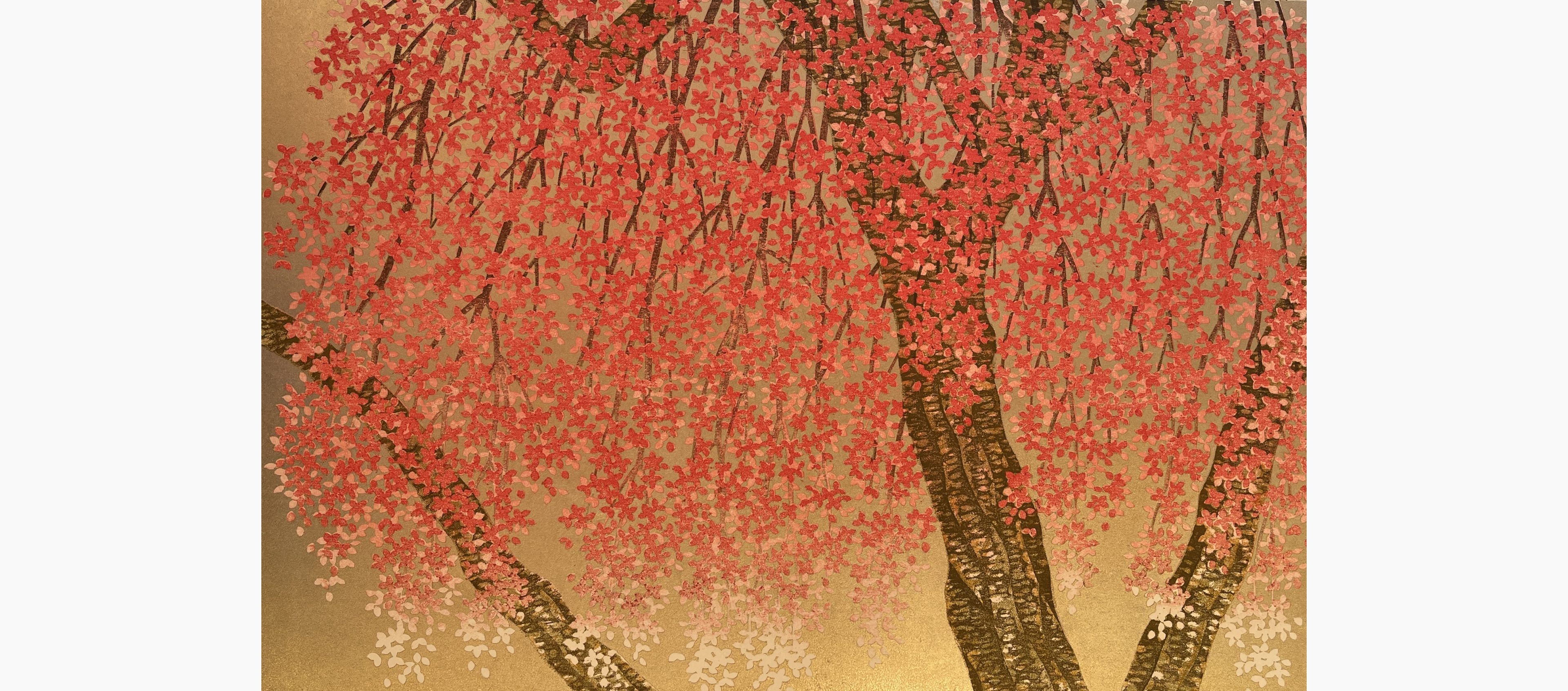 Original woodblock print - Hajime Namiki - Weeping Cherry 29
