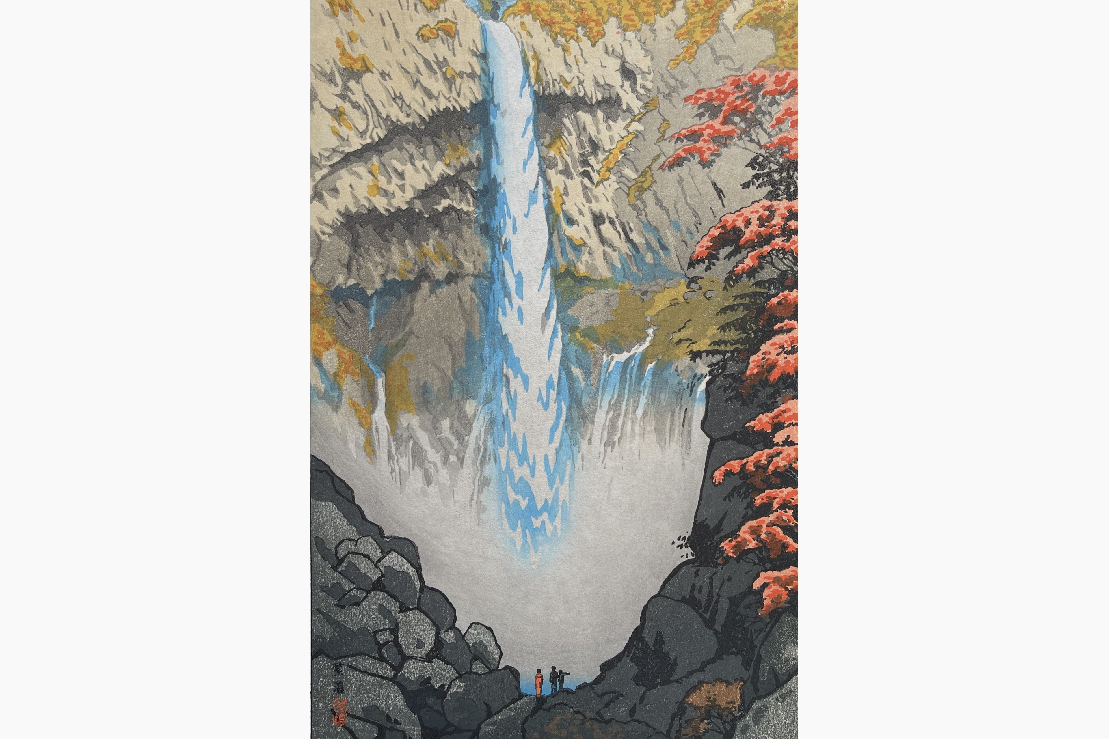 Original woodblock print - Kasamatsu Shiro - Kegon Waterfall at Nikko