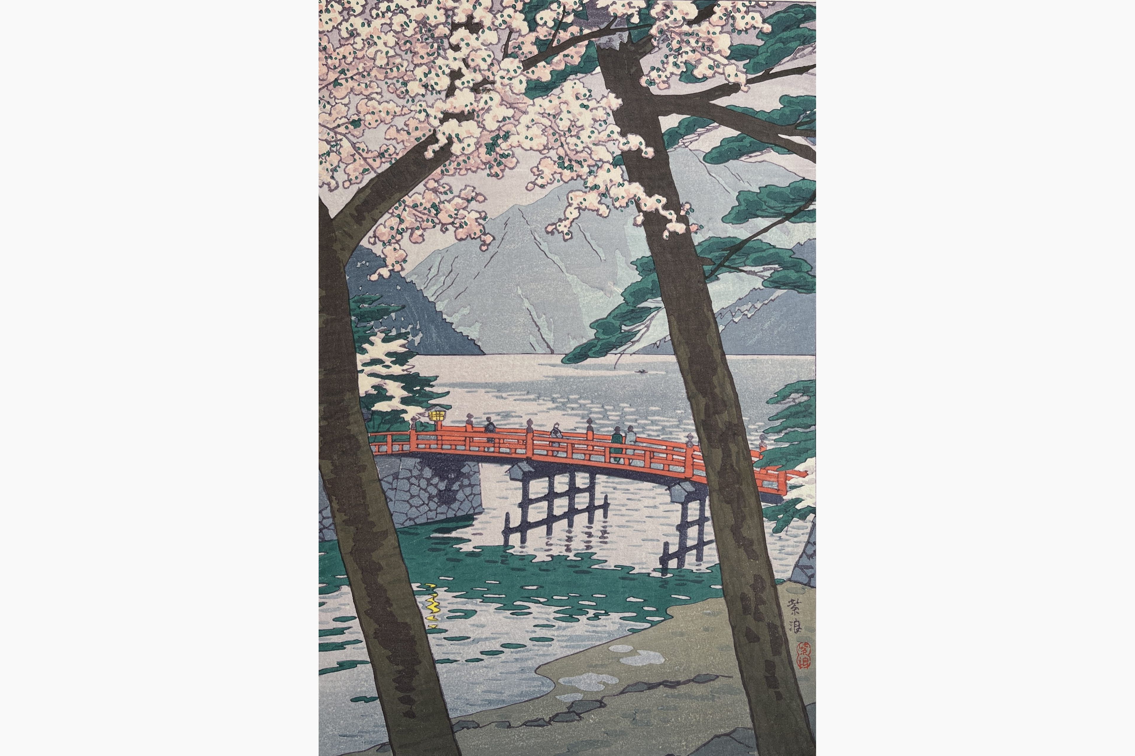 Original woodblock print - Kasamatsu Shiro - Lake Chuzenjiko, Nikko