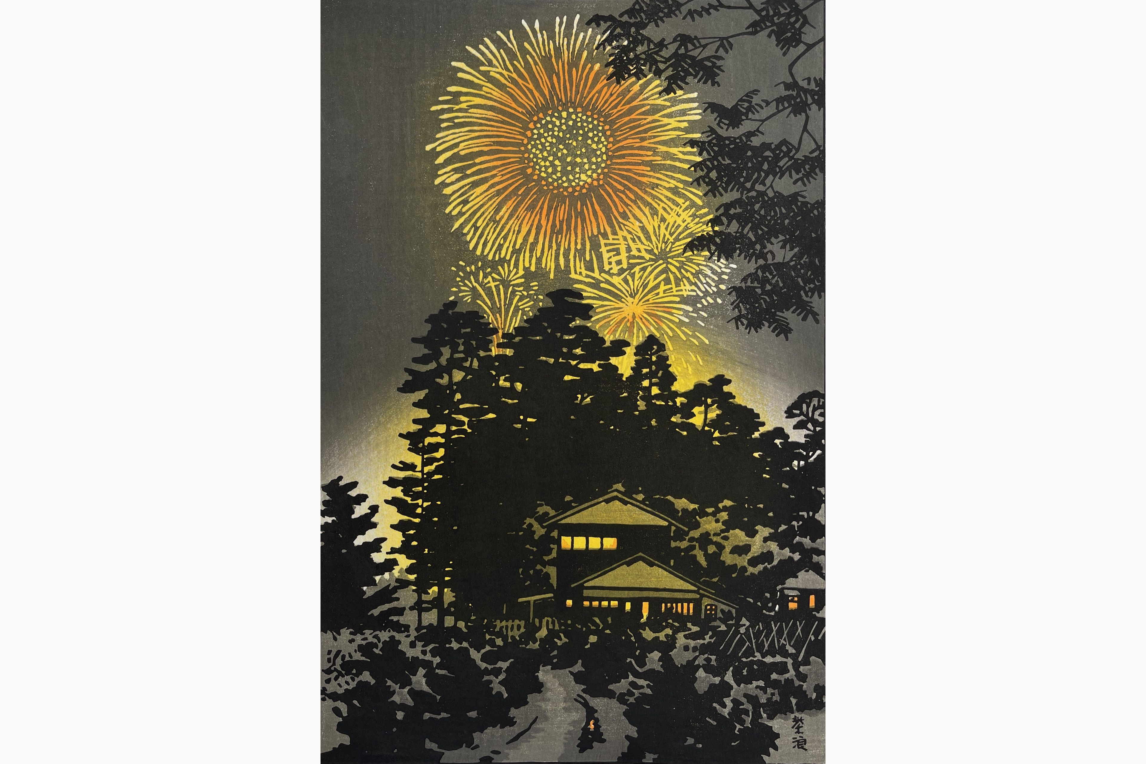Original woodblock print - Kasamatsu Shiro - Summer Night