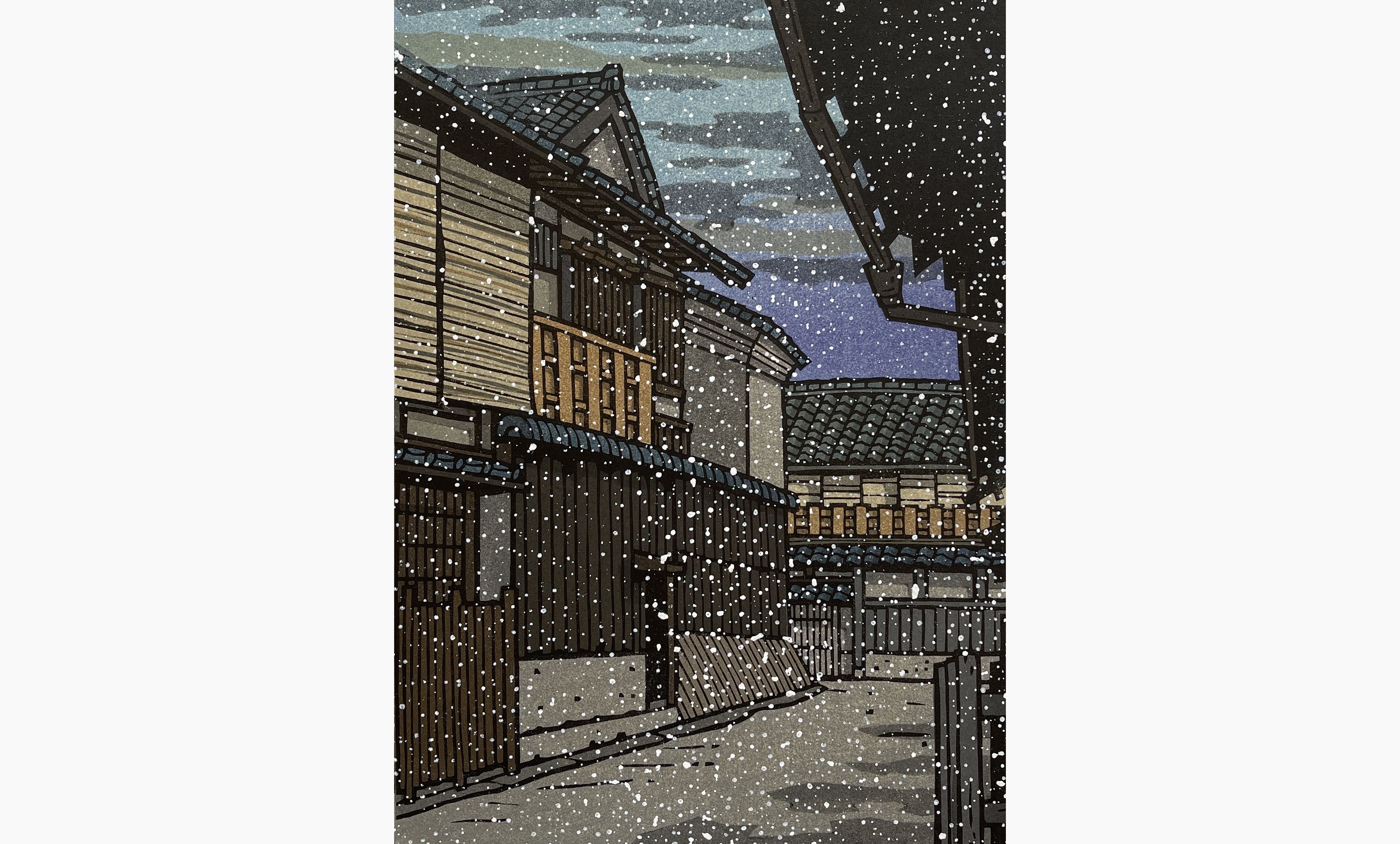 Original woodblock print - Nishijima Katsuyuki - Snow is Good too