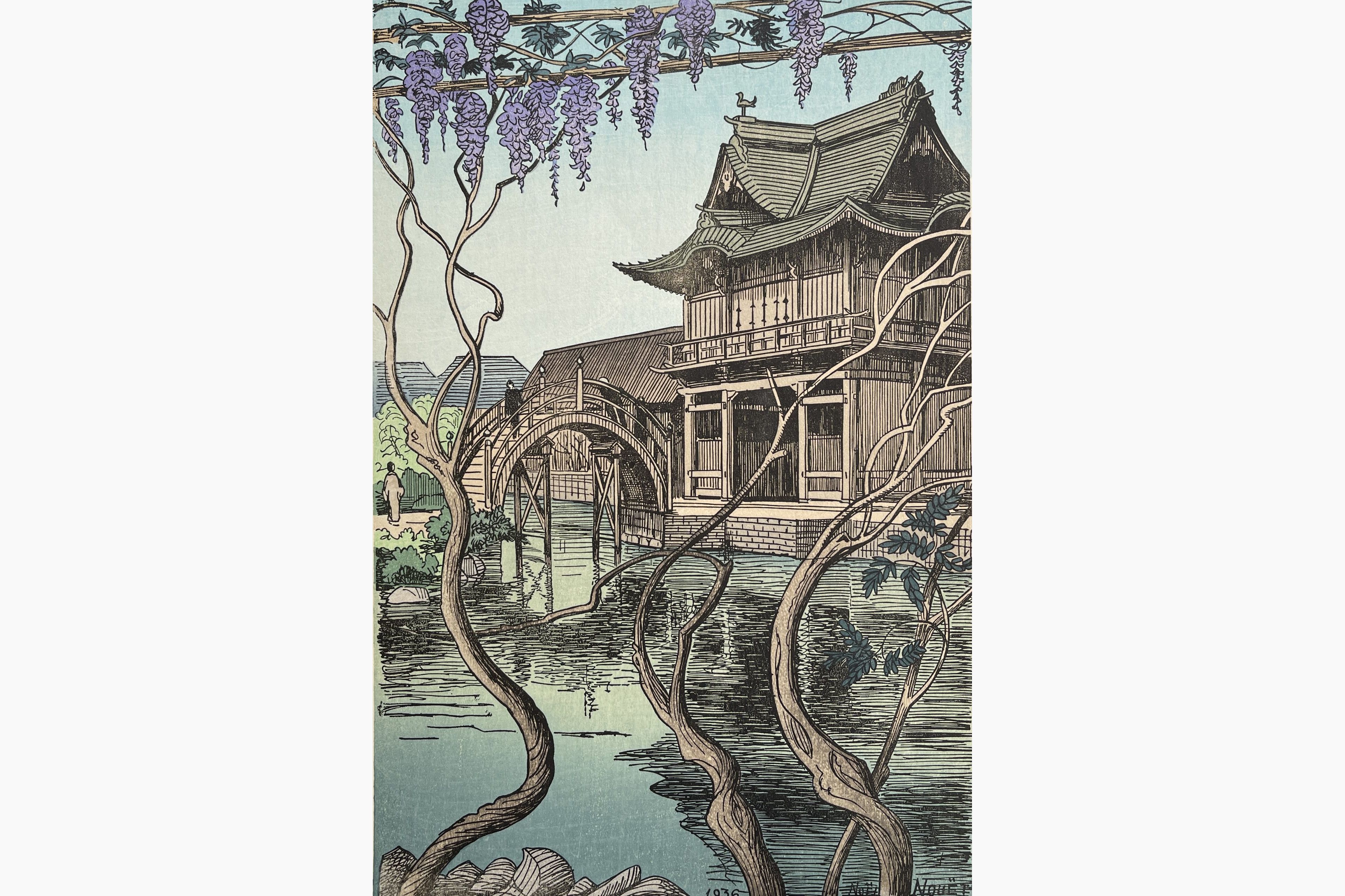 Original woodblock print - Noel Nouet - Kameido