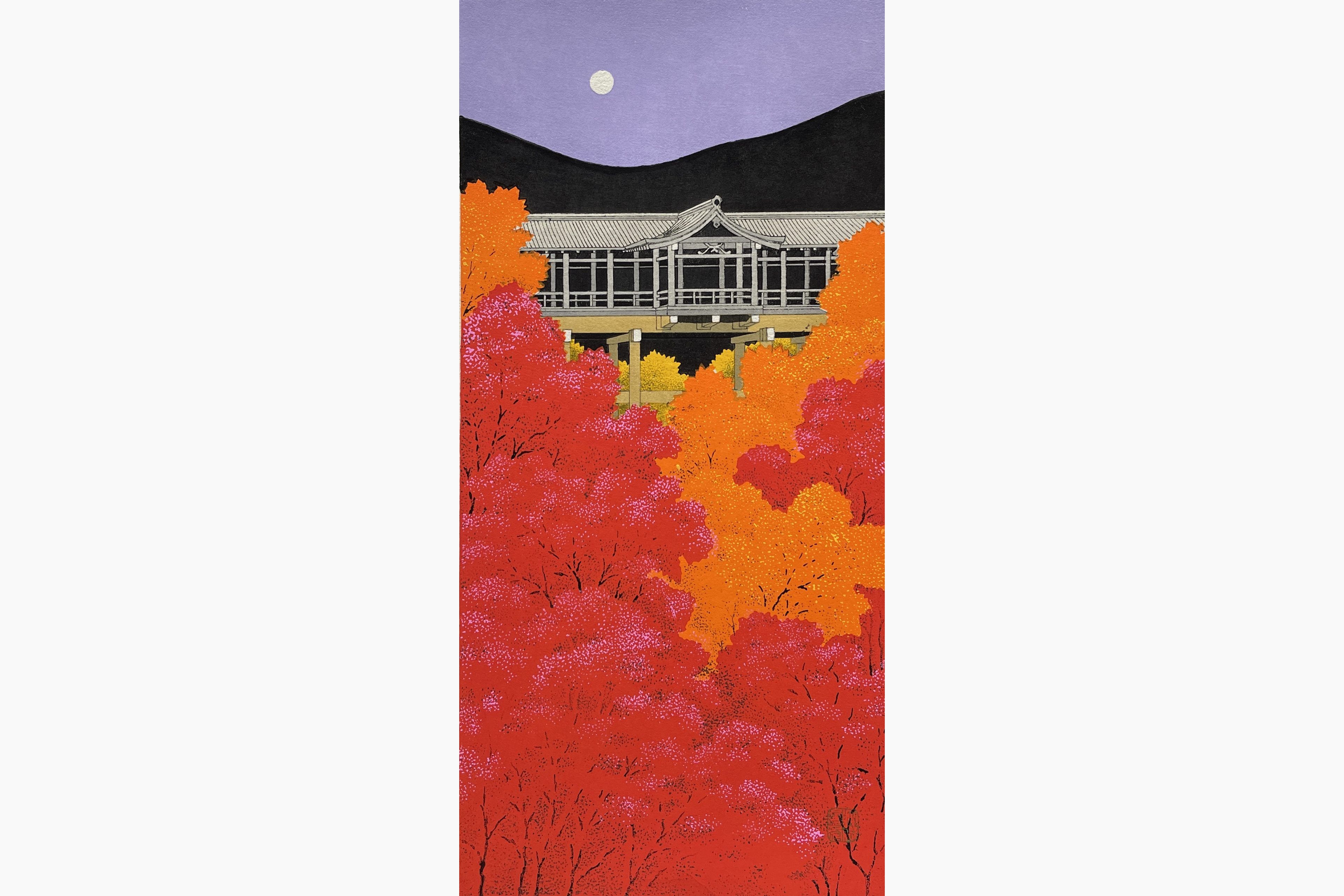 Original woodblock print - Teruhide Kato - Tofuku Temple in Autumn