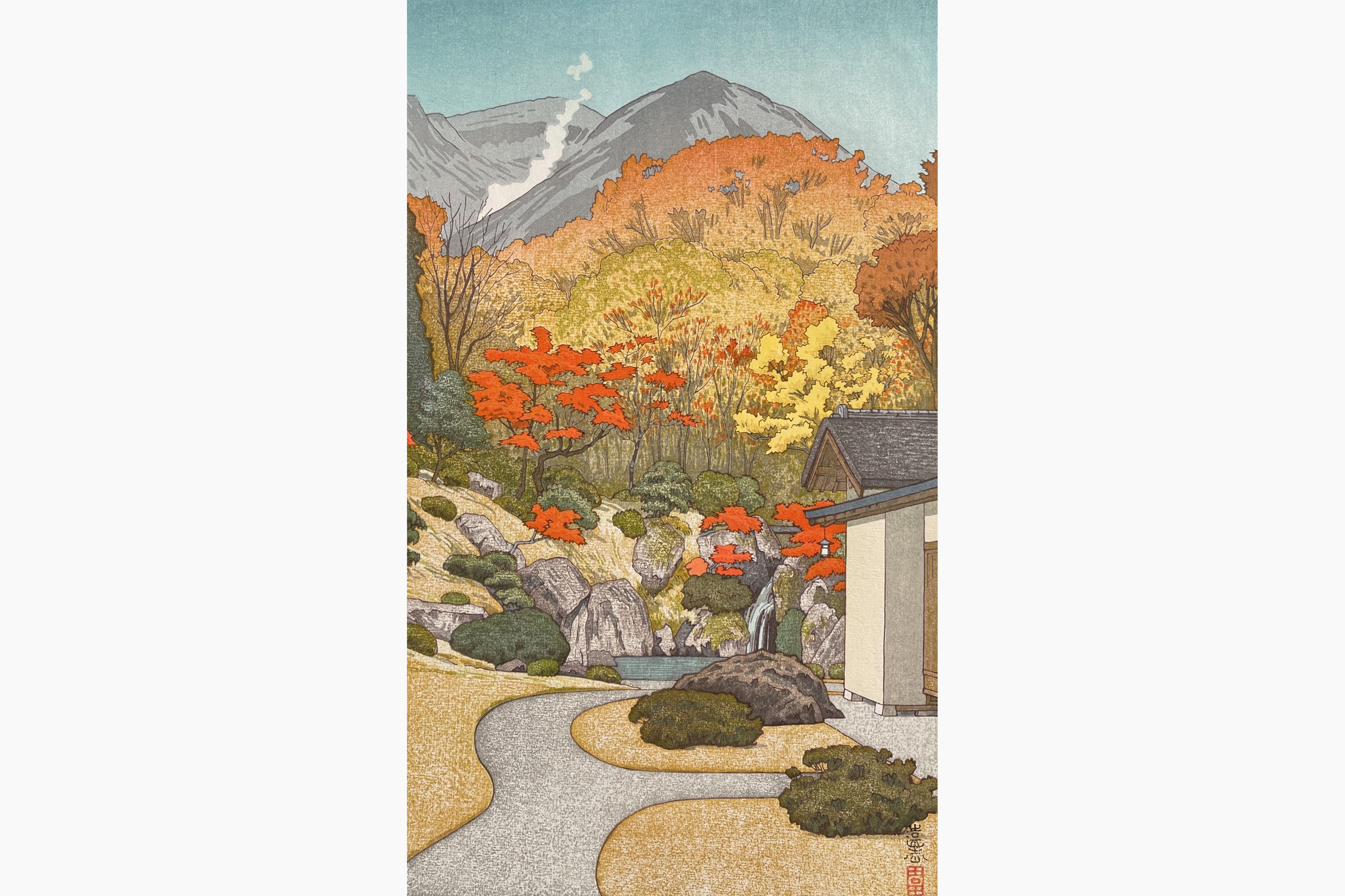 Original woodblock print - Toshi Yoshida - Autumn in Hakone Museum