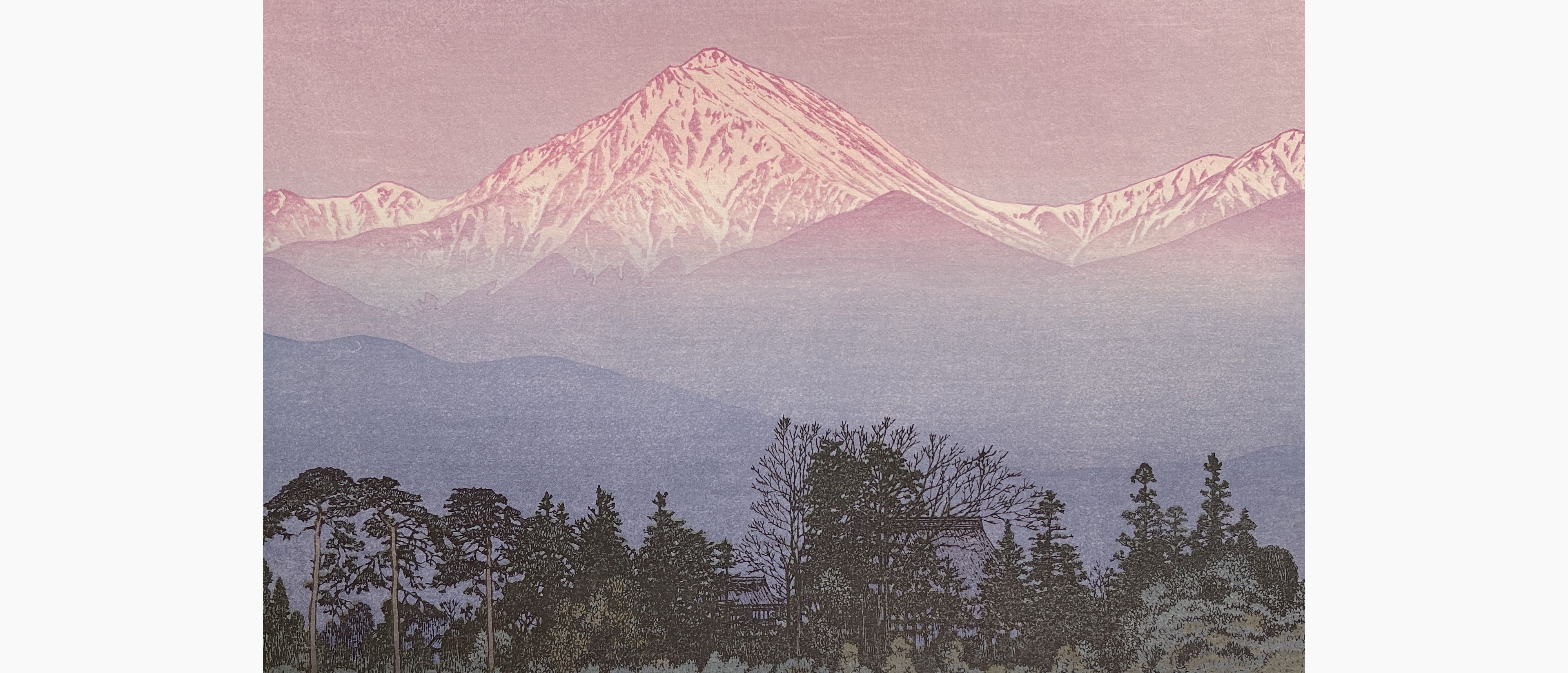 Original woodblock print - Toshi Yoshida - Azumino in Early Spring