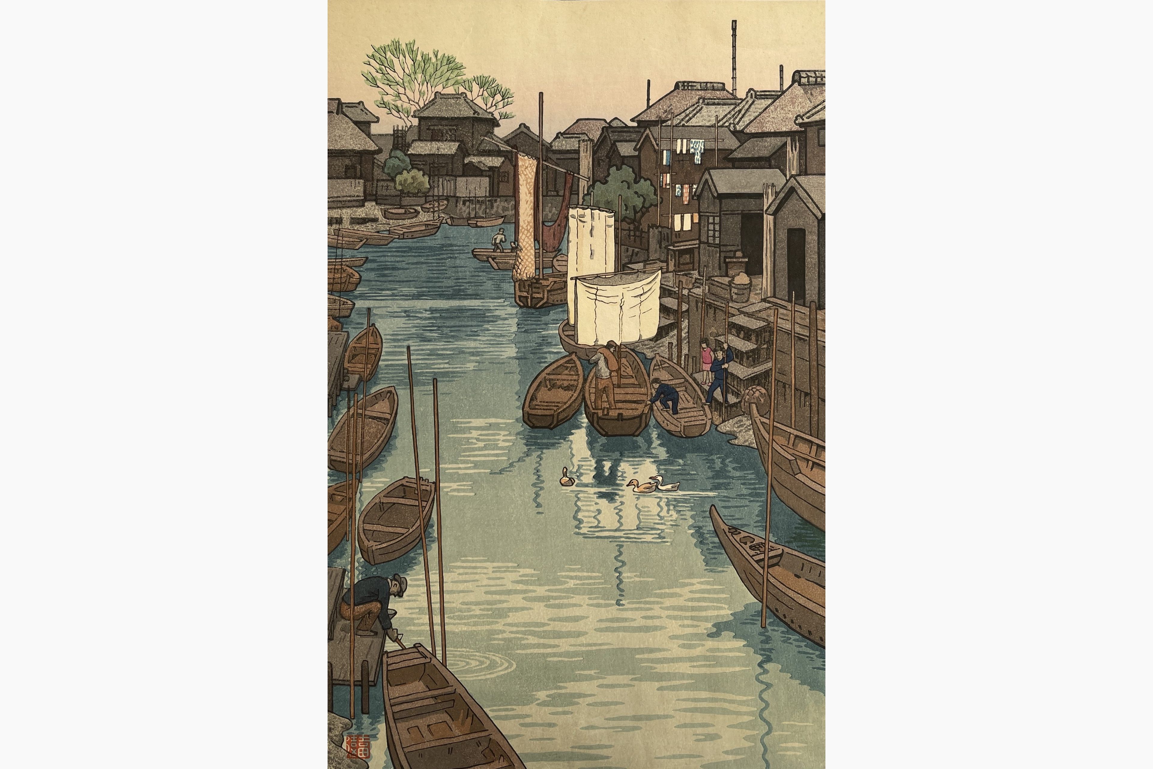Original woodblock print - Toshi Yoshida - Urayasu