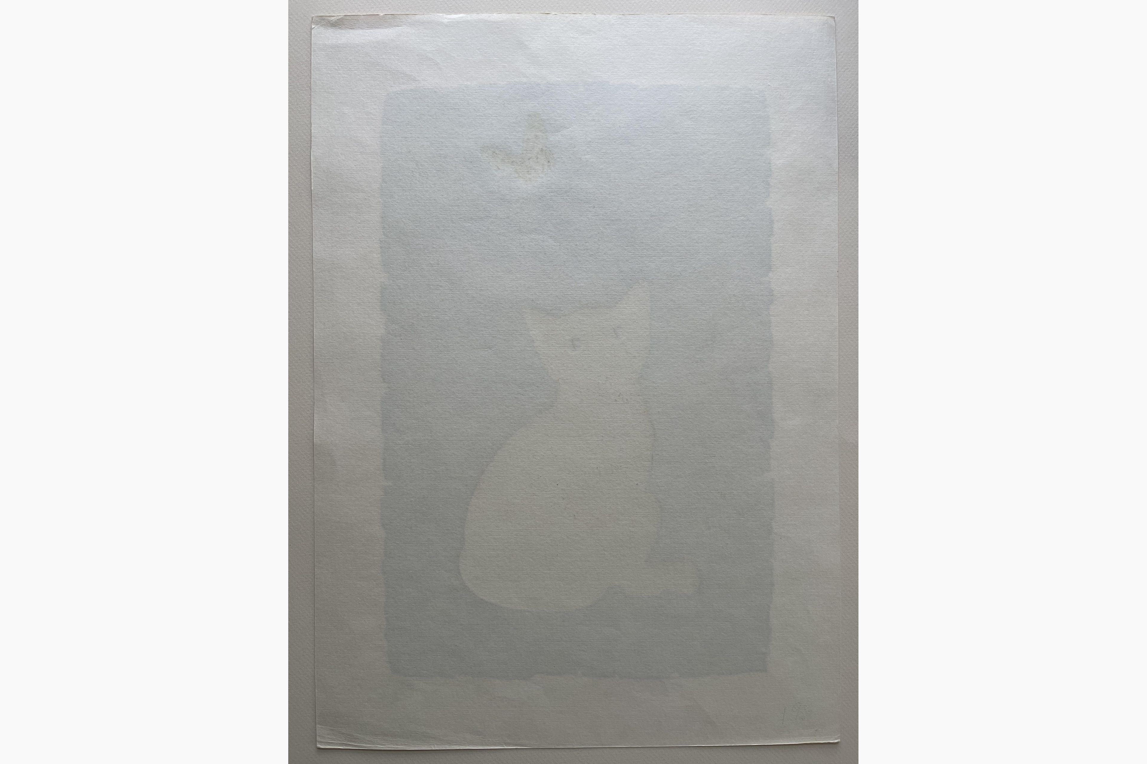 Woodblock print - Nishida Tadashige - Fly away 2 - White Cat