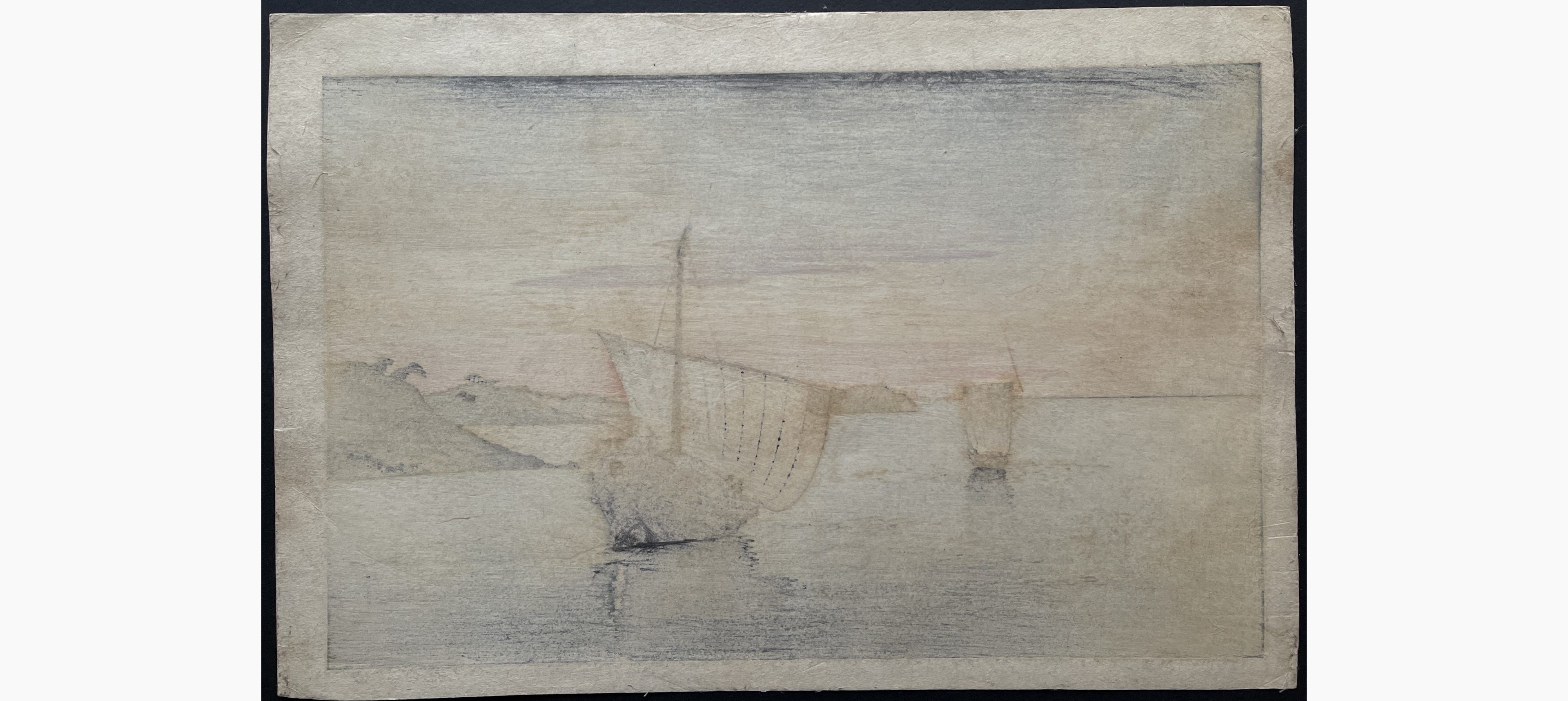 Japanese print - Arai Yoshimune - Evening Glow on the Bay