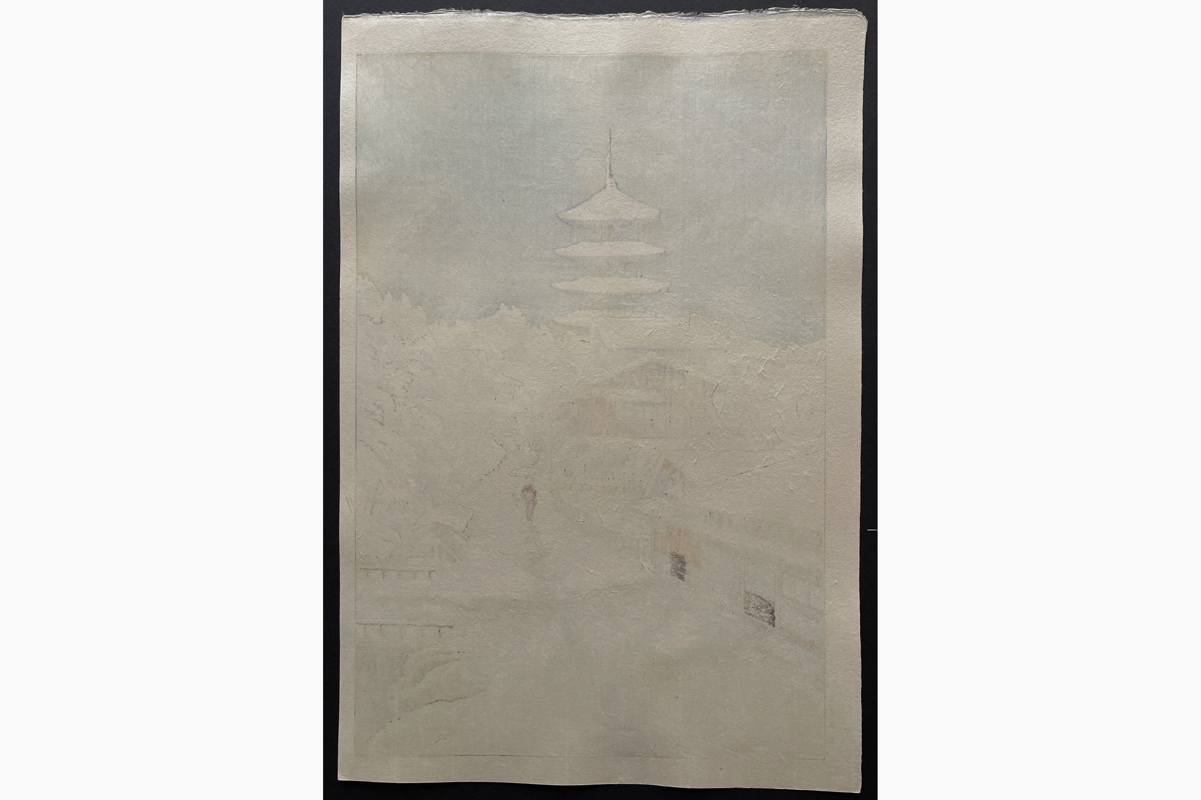 Japanese print - Ito Yuhan - Snow at Kyoto