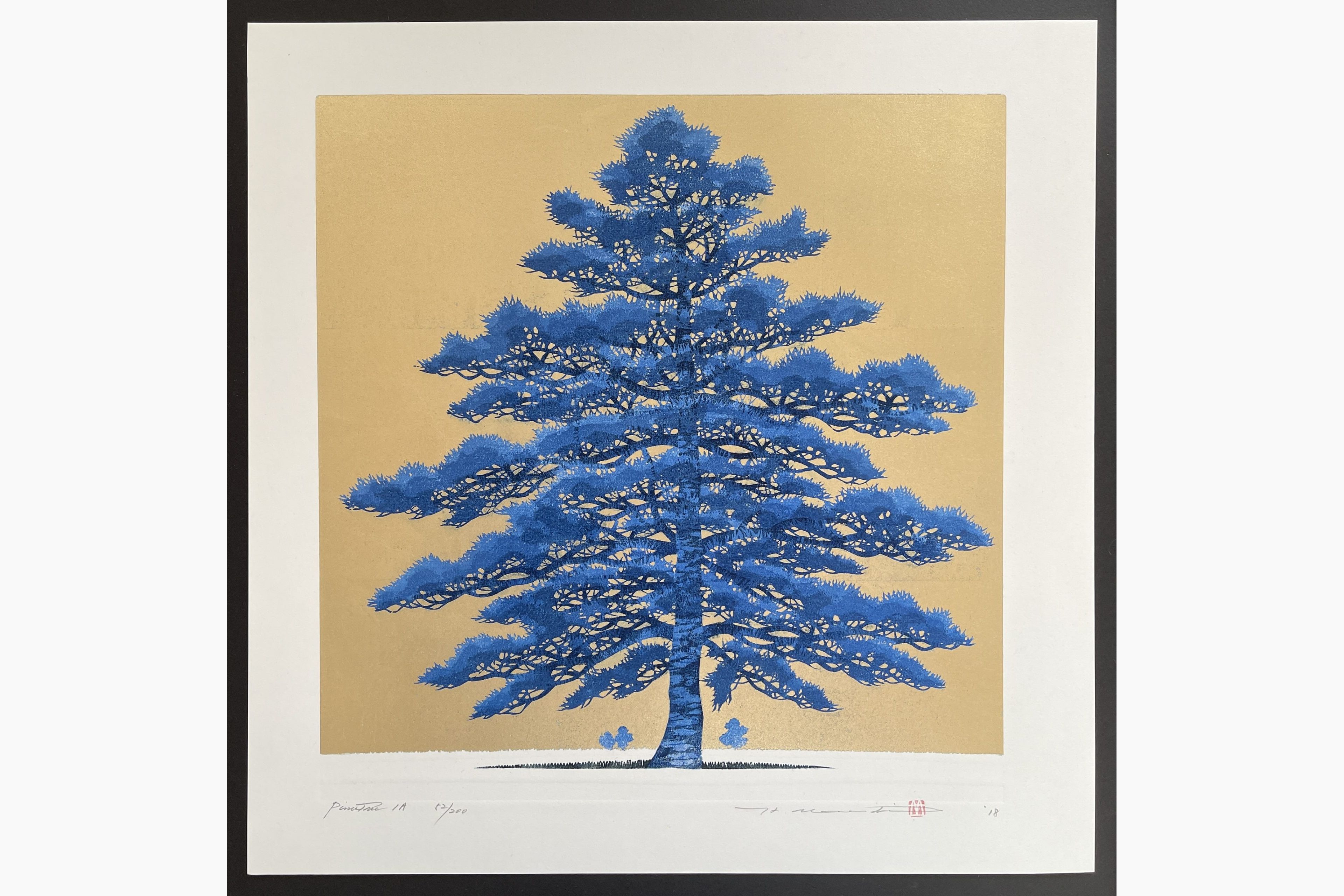 Japanese woodblock print - Hajime Namiki - Pine tree 1A