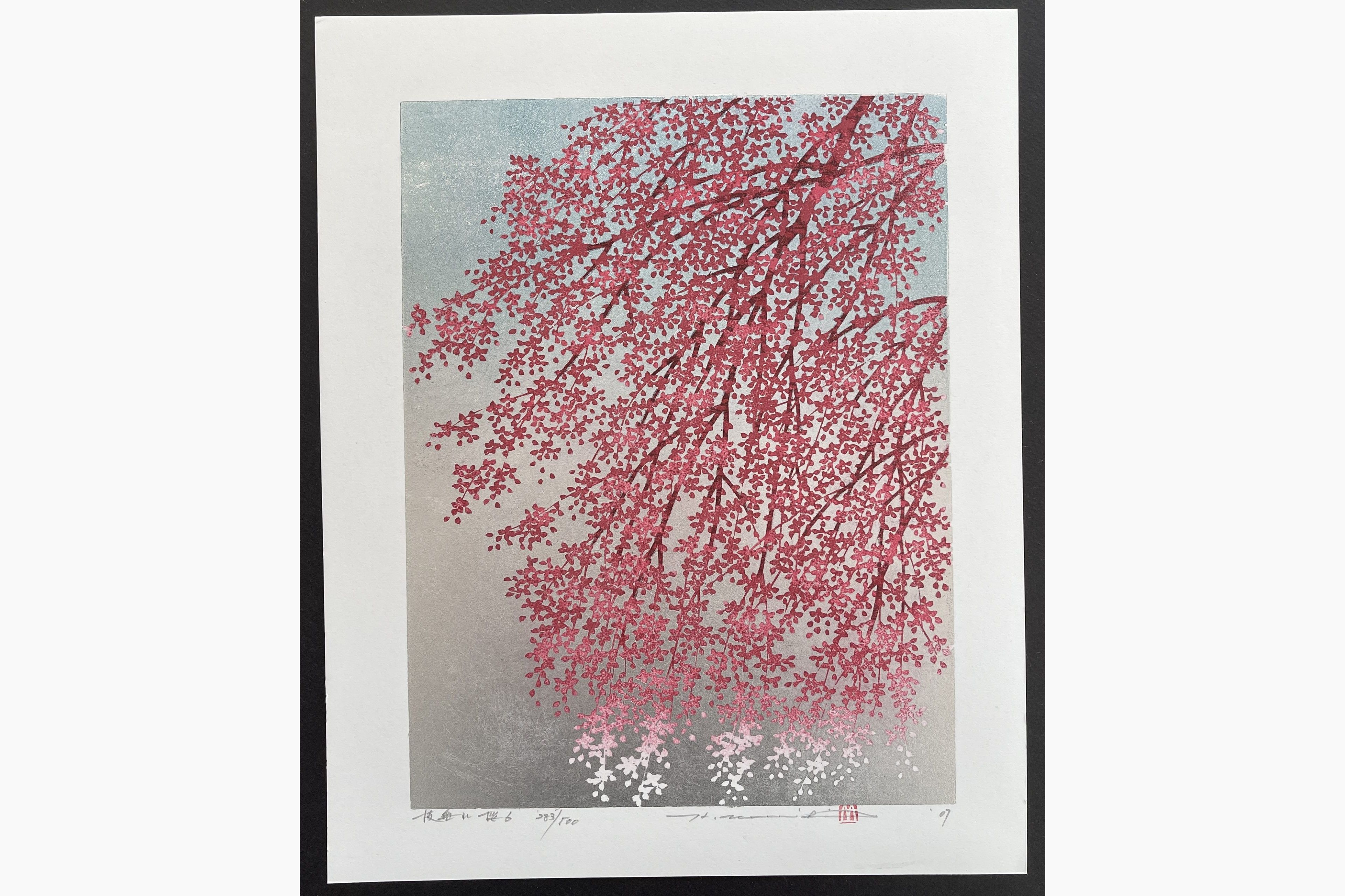Japanese woodblock print - Hajime Namiki - Weeping Cherry 6
