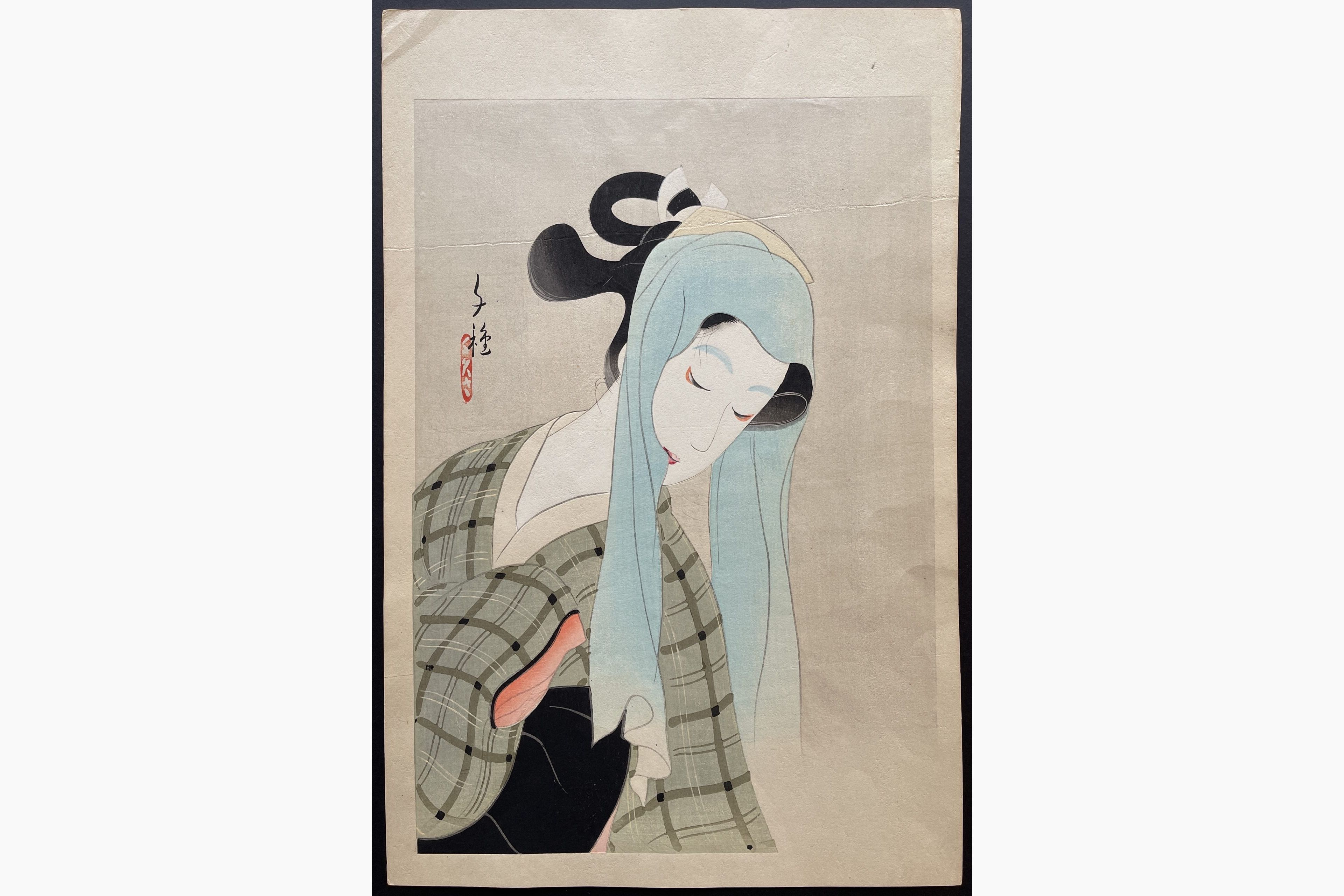 Japanese woodblock print - Kitani Chigusa - The Heroine Ochiyo in Sunju yoi koshin