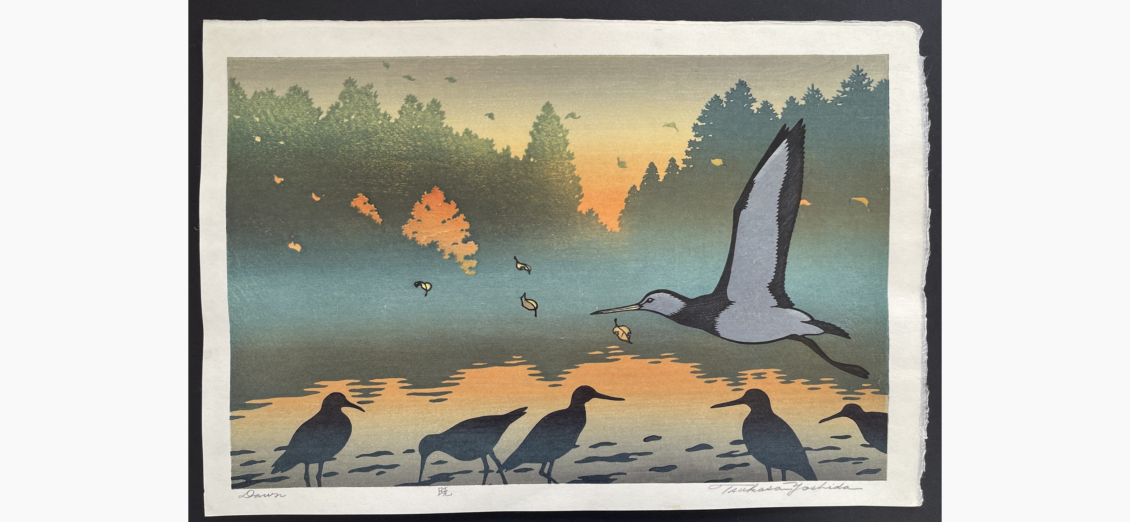 Japanese woodblock print - Tsukasa Yoshida - Dawn