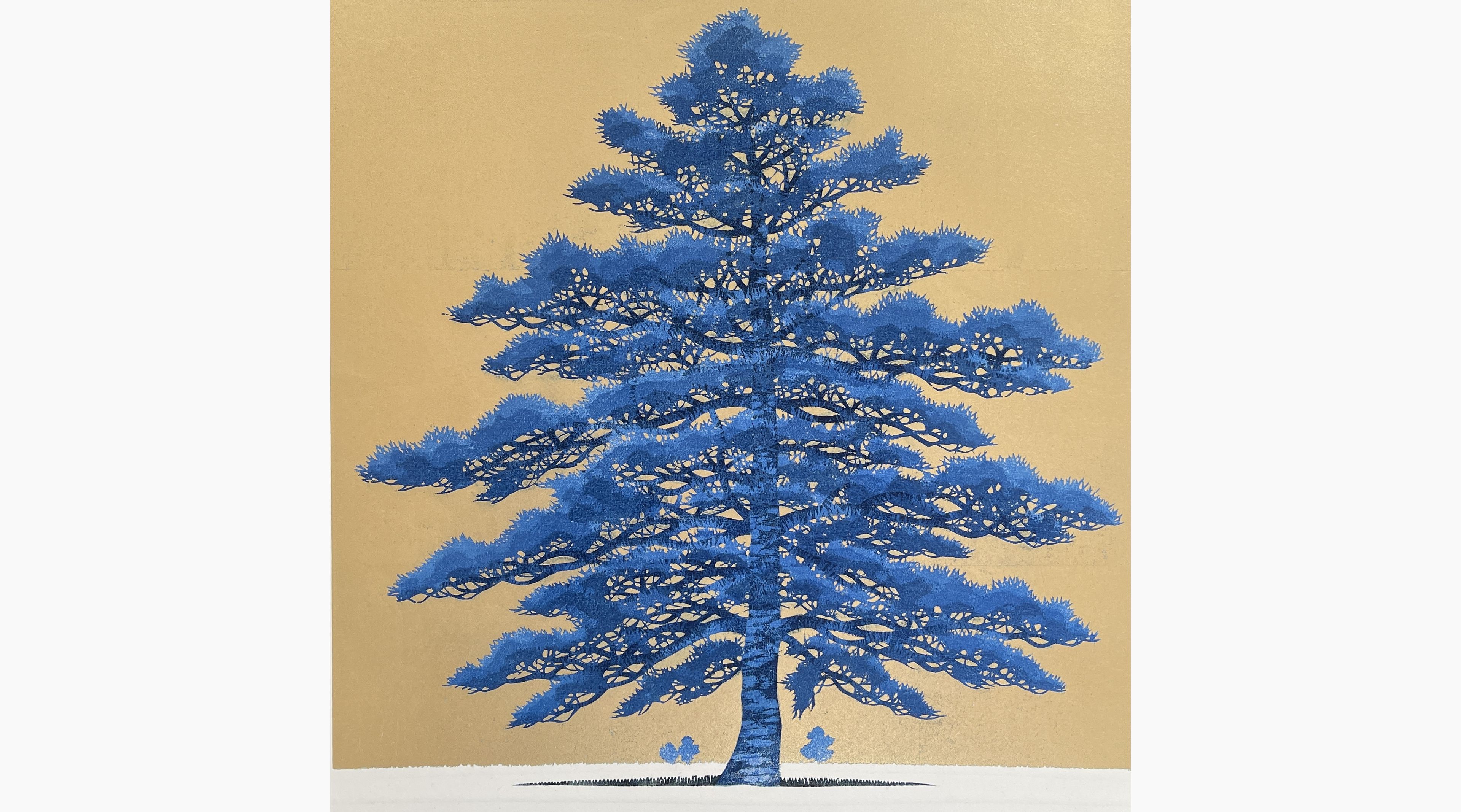 Original woodblock print - Hajime Namiki - Pine tree 1A