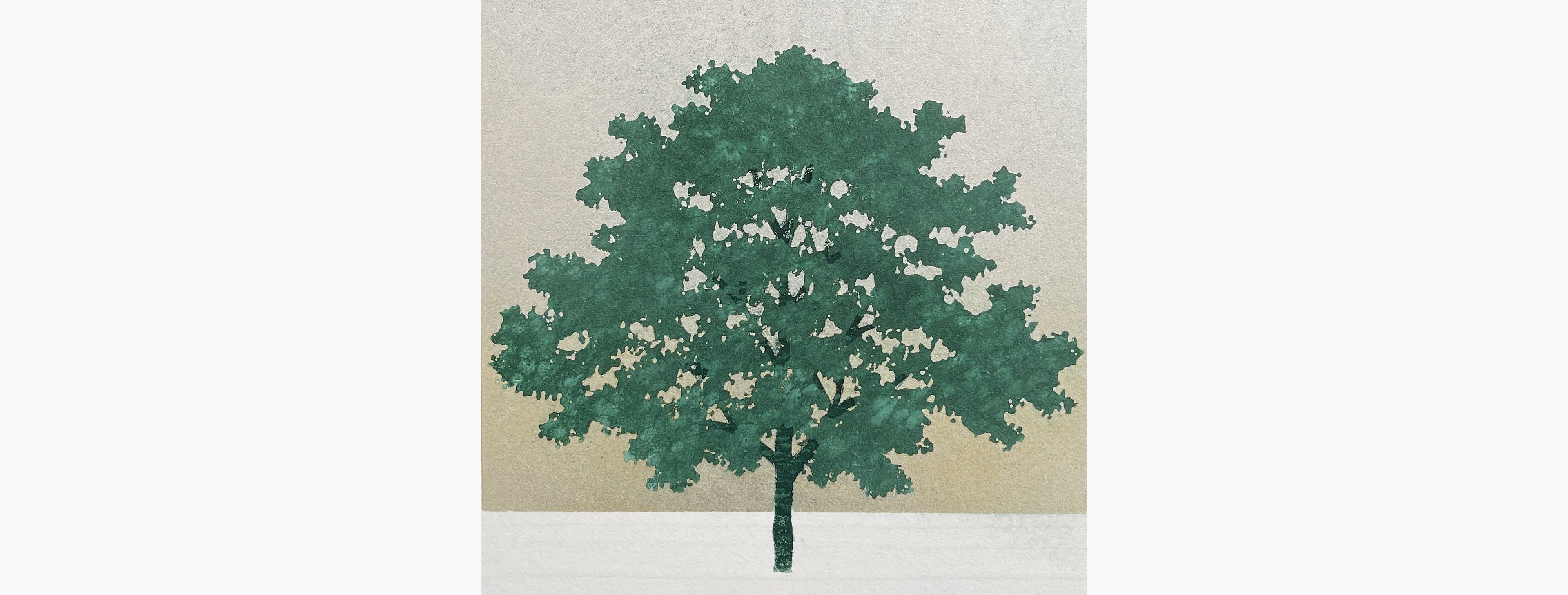 Original woodblock print - Hajime Namiki - Tree scene 127