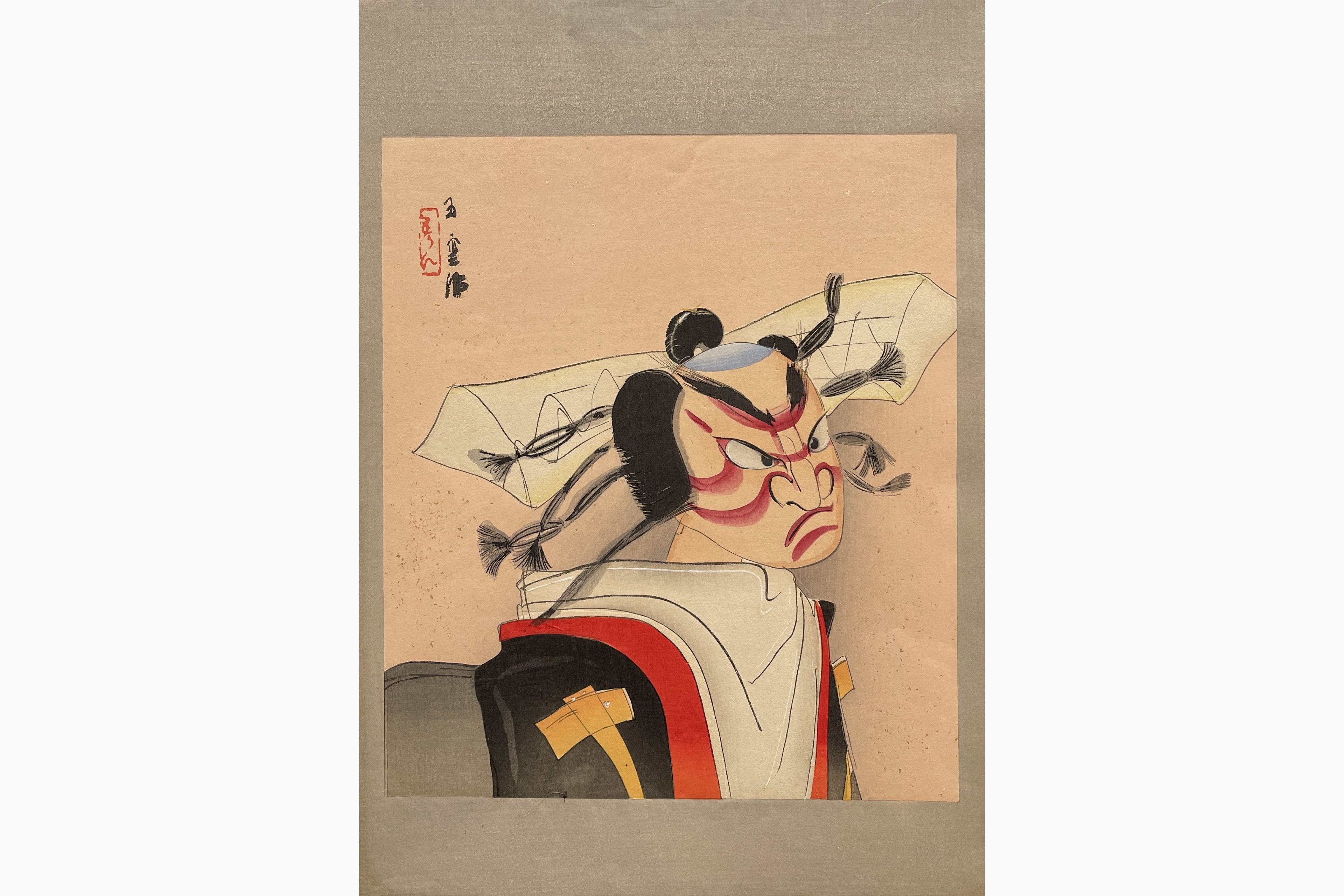 Original woodblock print - Nishimura Goun - Bunraku Puppet in the Role of Kongomaru Terutada in Shibaraku