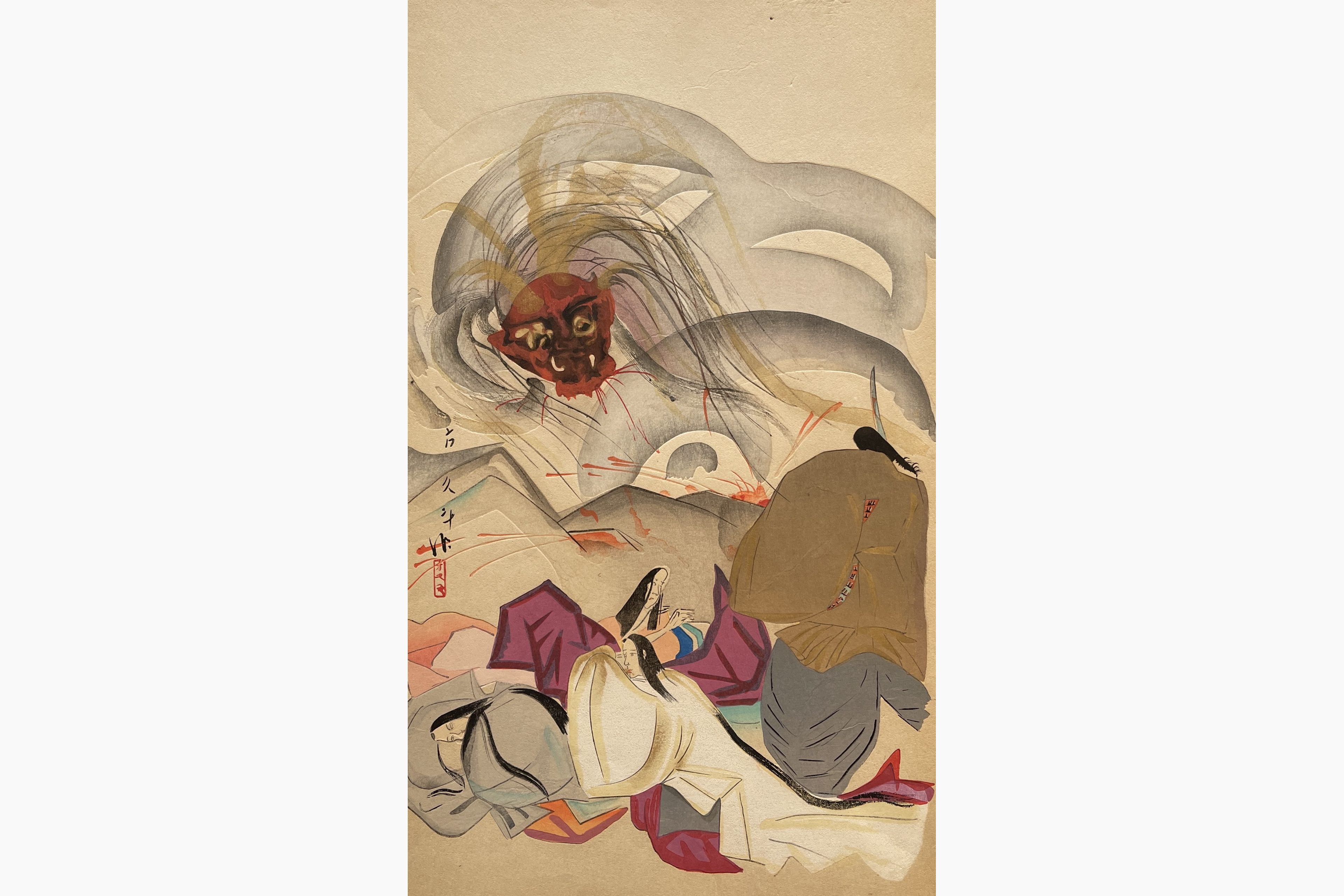 Original woodblock print - Tamamura Hokuto - The Spirit of the Wine