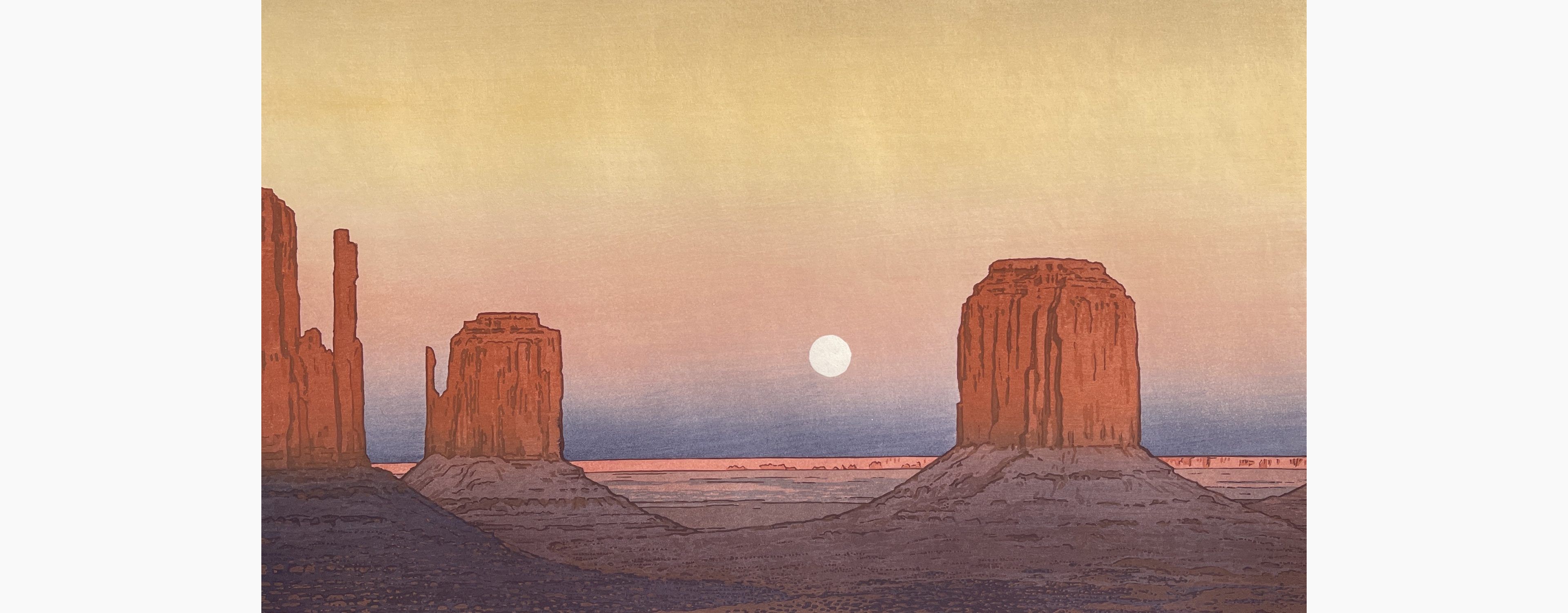 Original woodblock print - Toshi Yoshida - Monument Valley