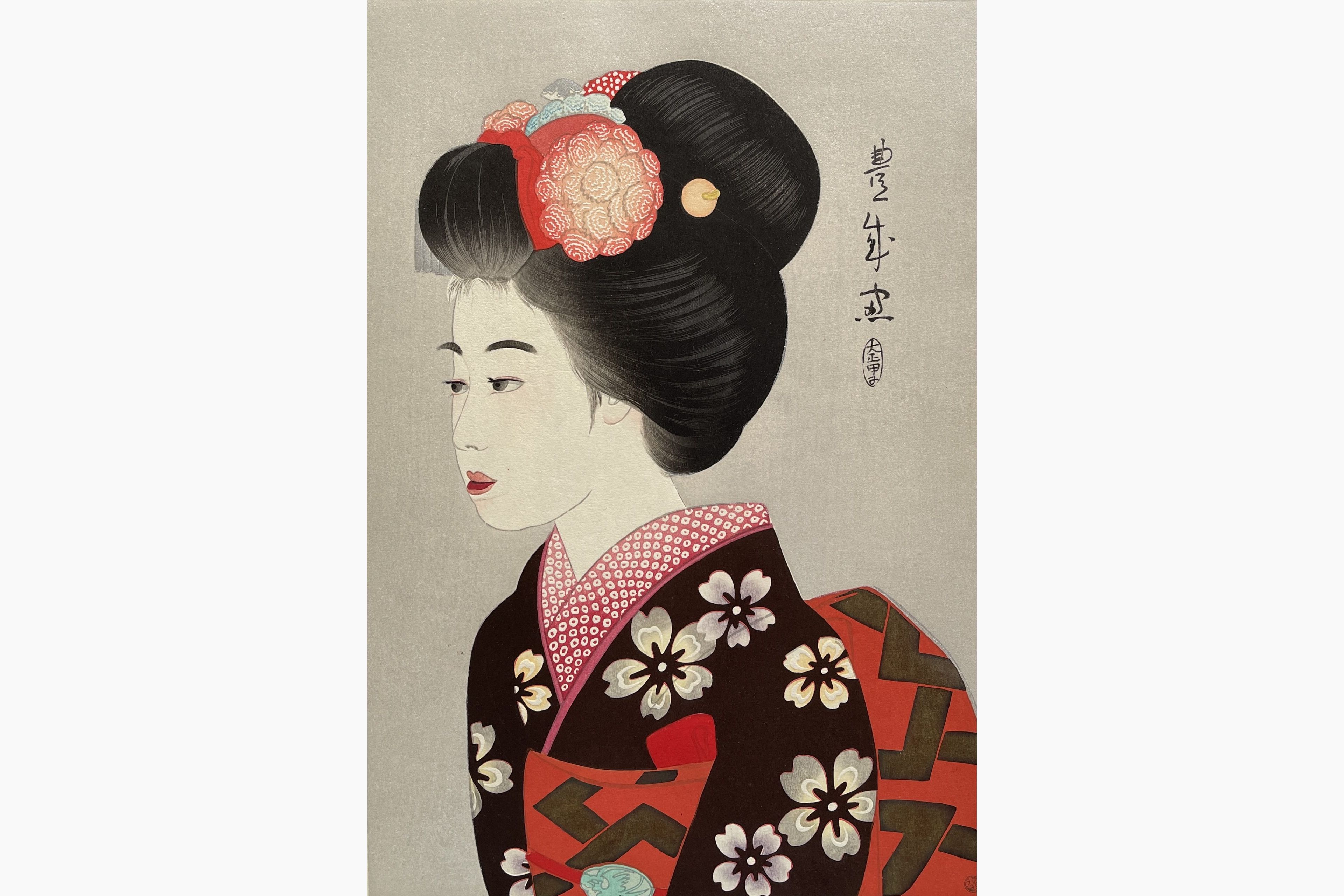 Original woodblock print - Yamamura Koka - Maiko