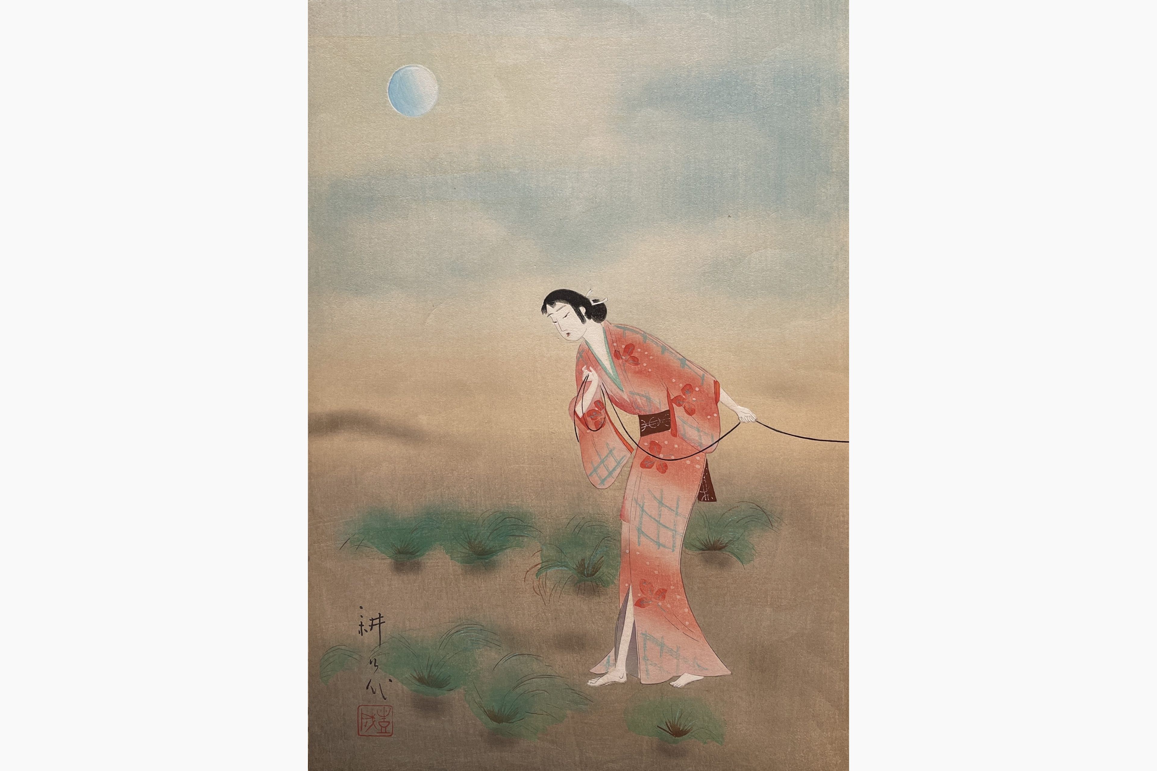 Original woodblock print - Yamamura Koka - The Heroine Koman in Tanba Yosaku