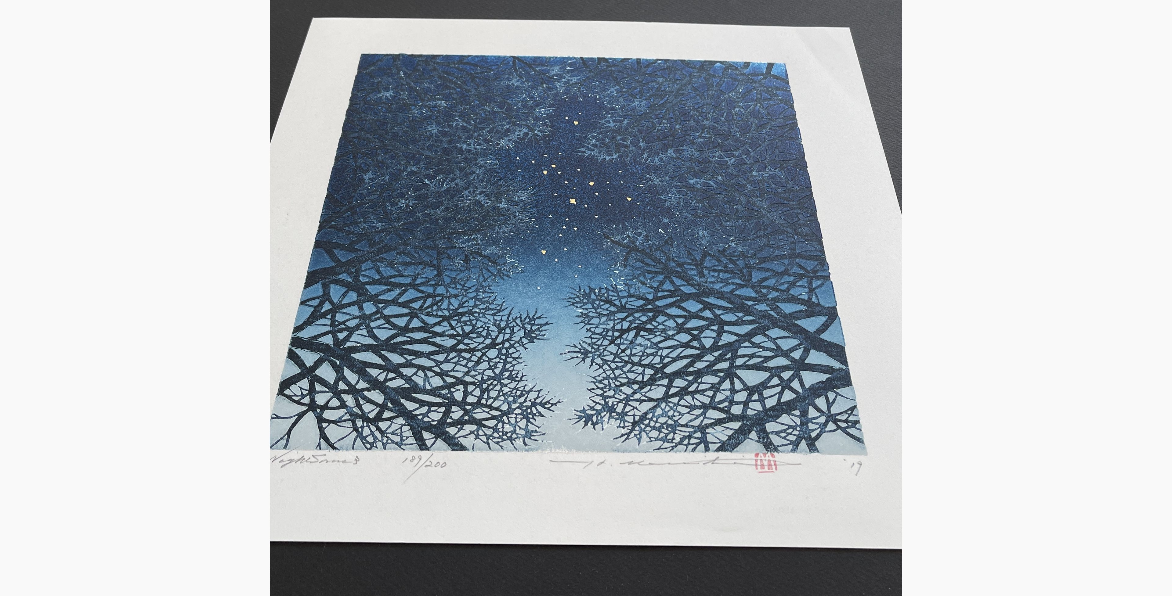 Japanese print - Hajime Namiki - Night scene 3