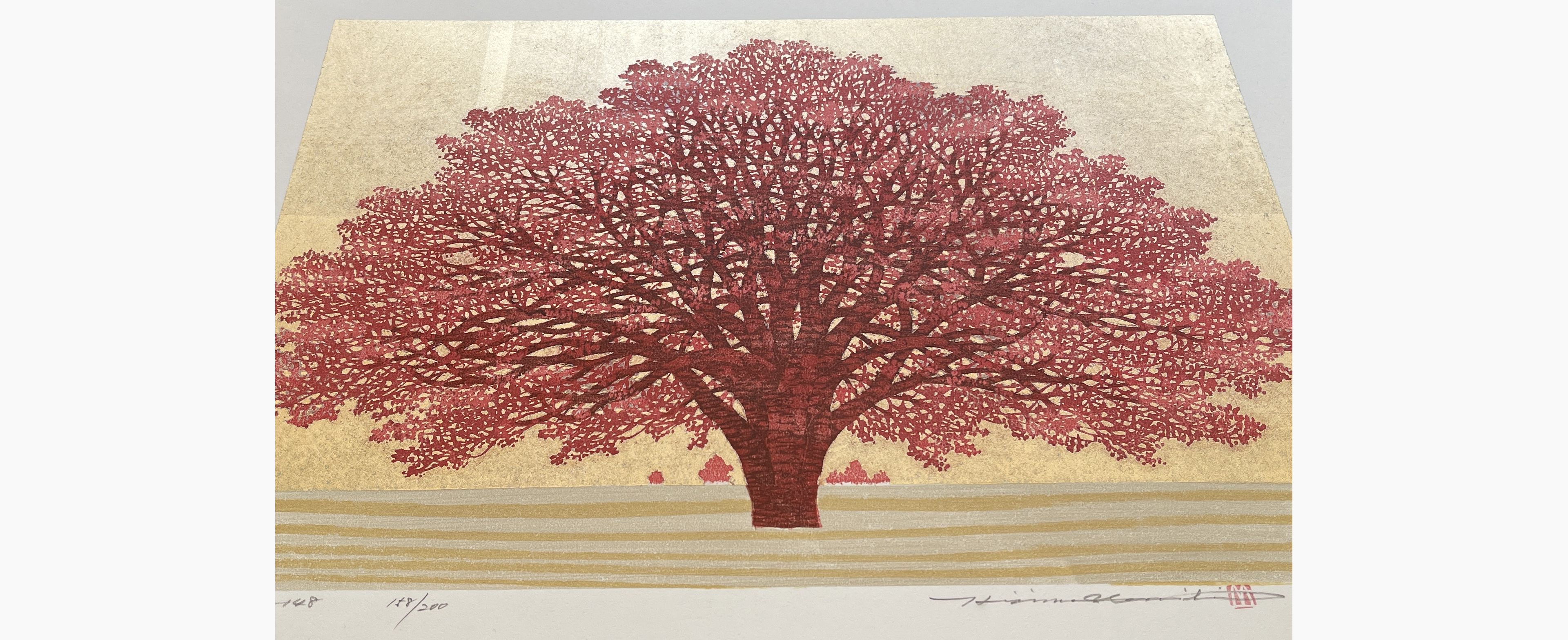 Japanese print - Hajime Namiki - Tree scene 148
