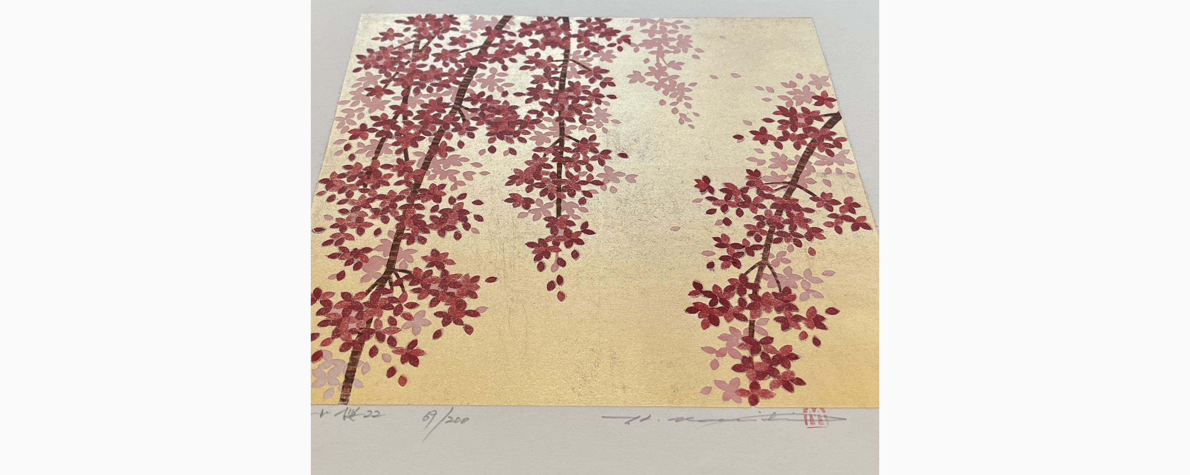 Japanese print - Hajime Namiki - Weeping Cherry 22