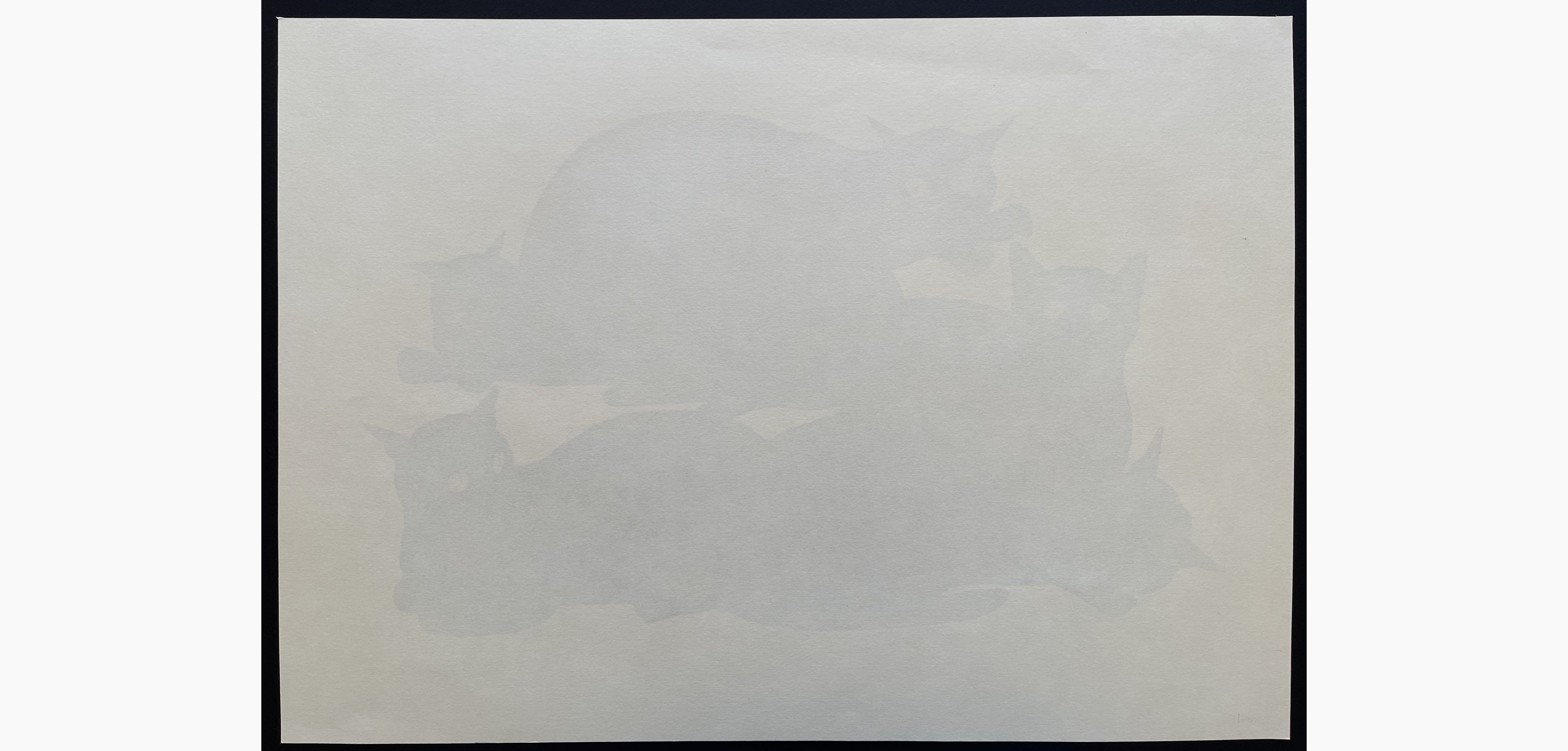 Japanese print - Nishida Tadashige - Cat Series (218) Blue