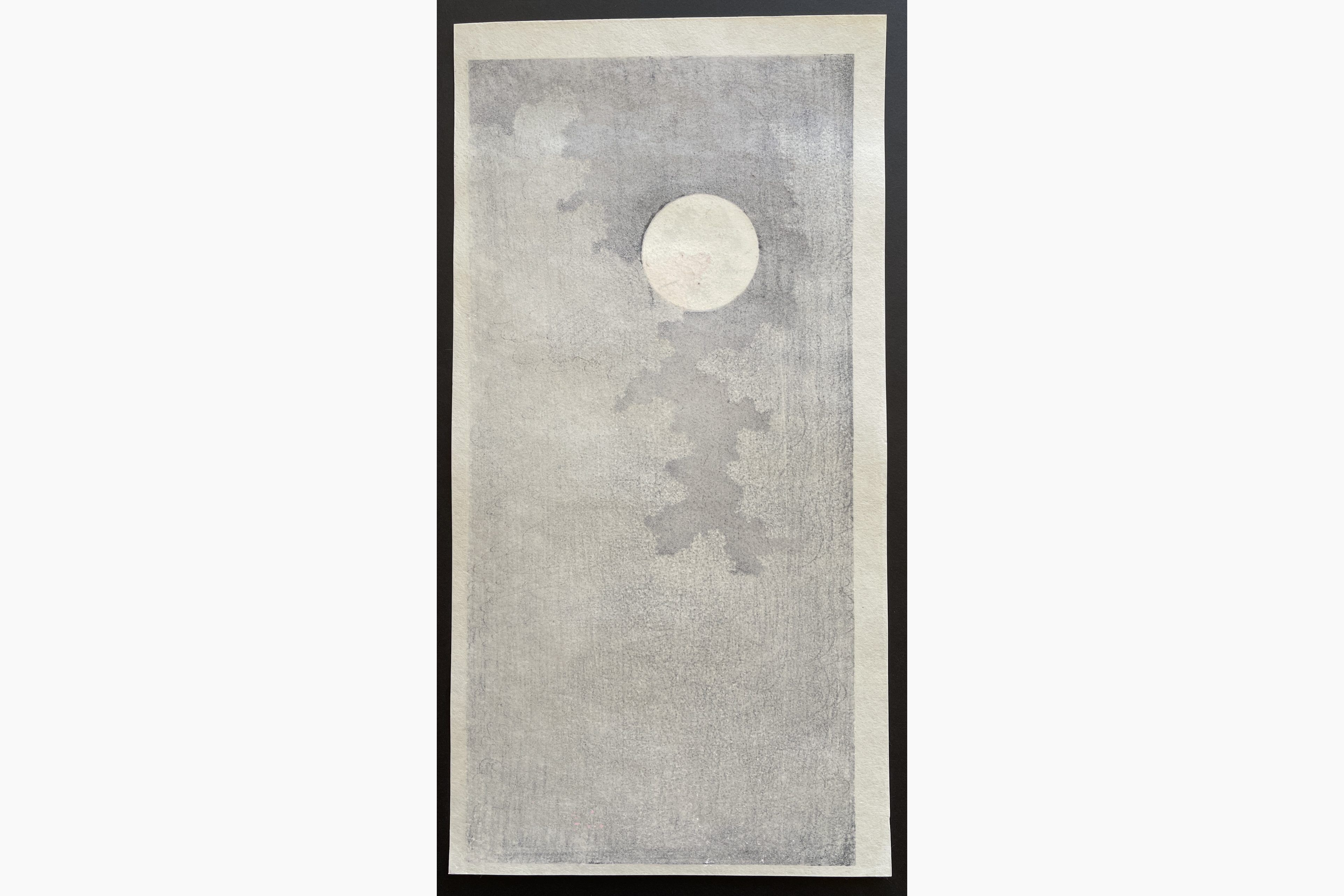 Japanese print - Teruhide Kato - Cherry blossom and full moon