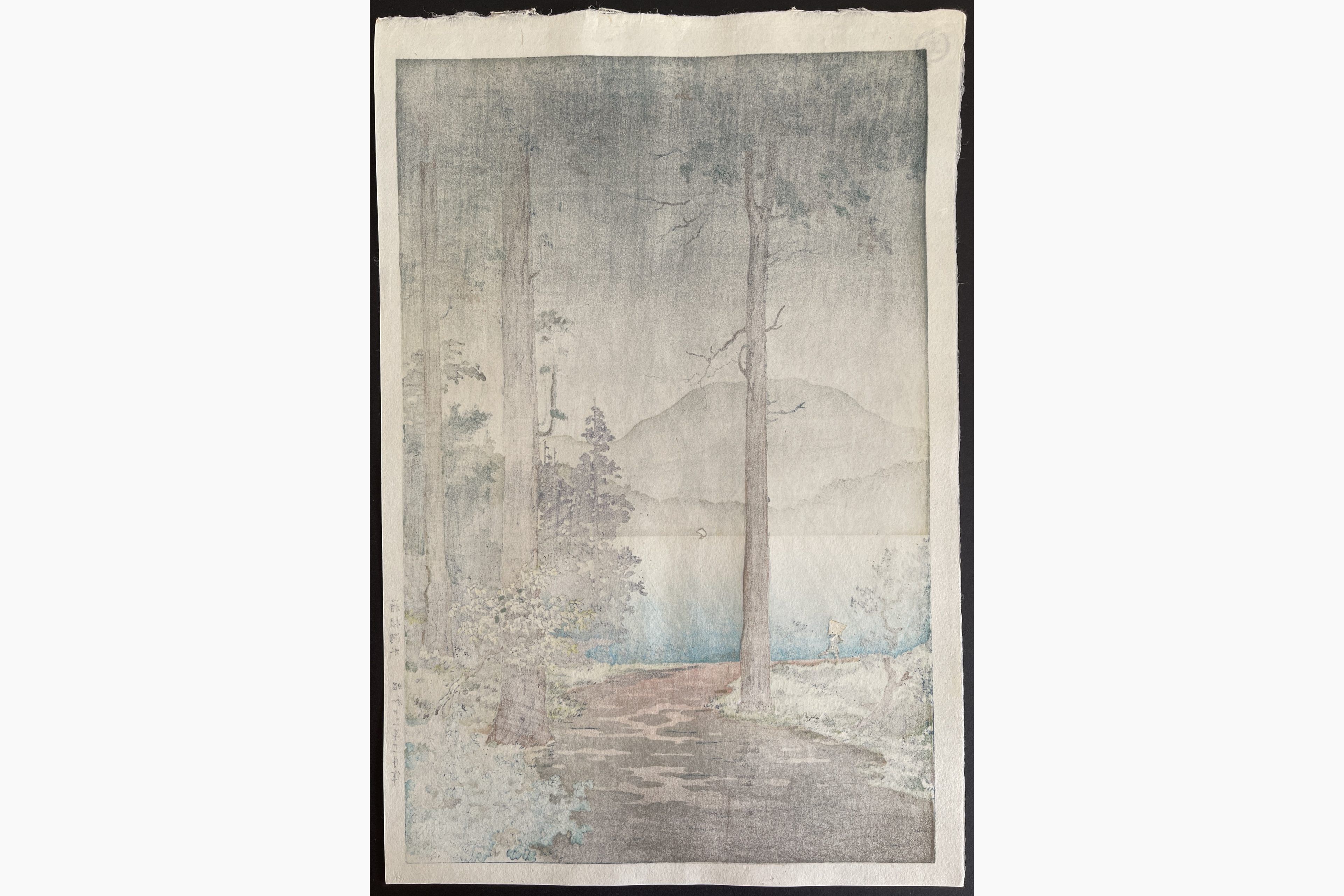 Japanese print - Tsuchiya Koitsu - Morning Rain at Hakone