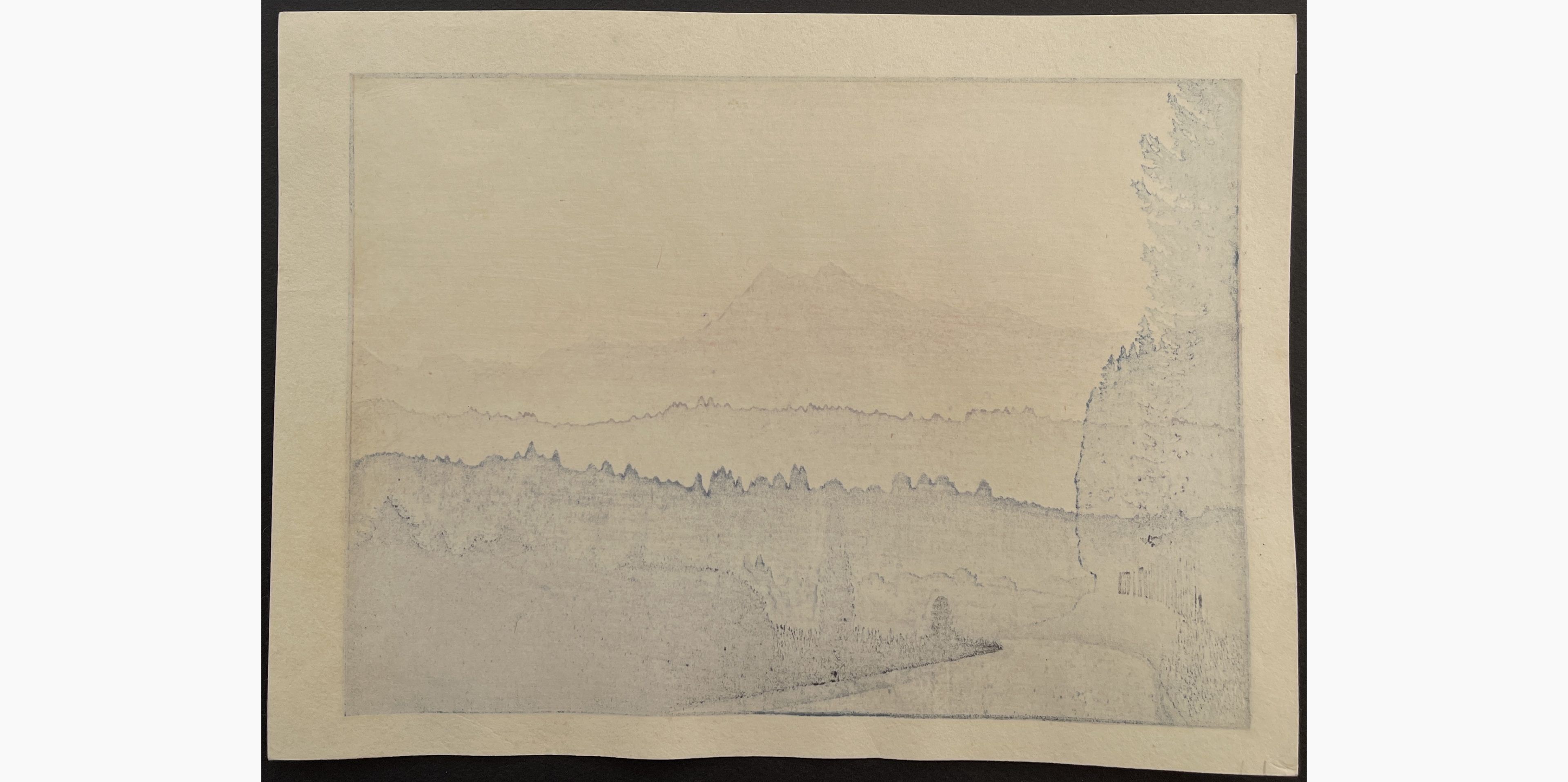 Japanese print - Tsukasa Yoshida - Sunset in Miasa
