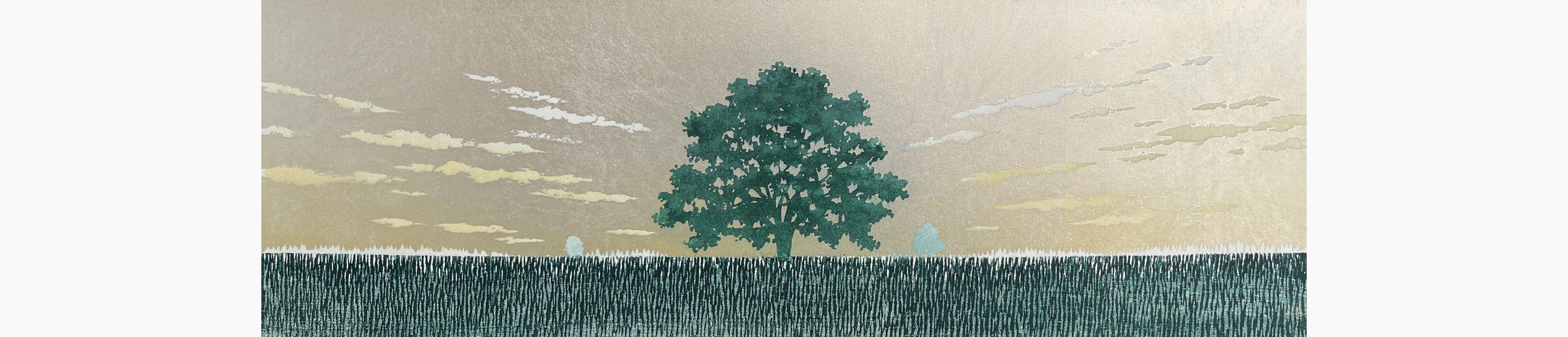 Original woodblock print - Hajime Namiki - Tree scene 122